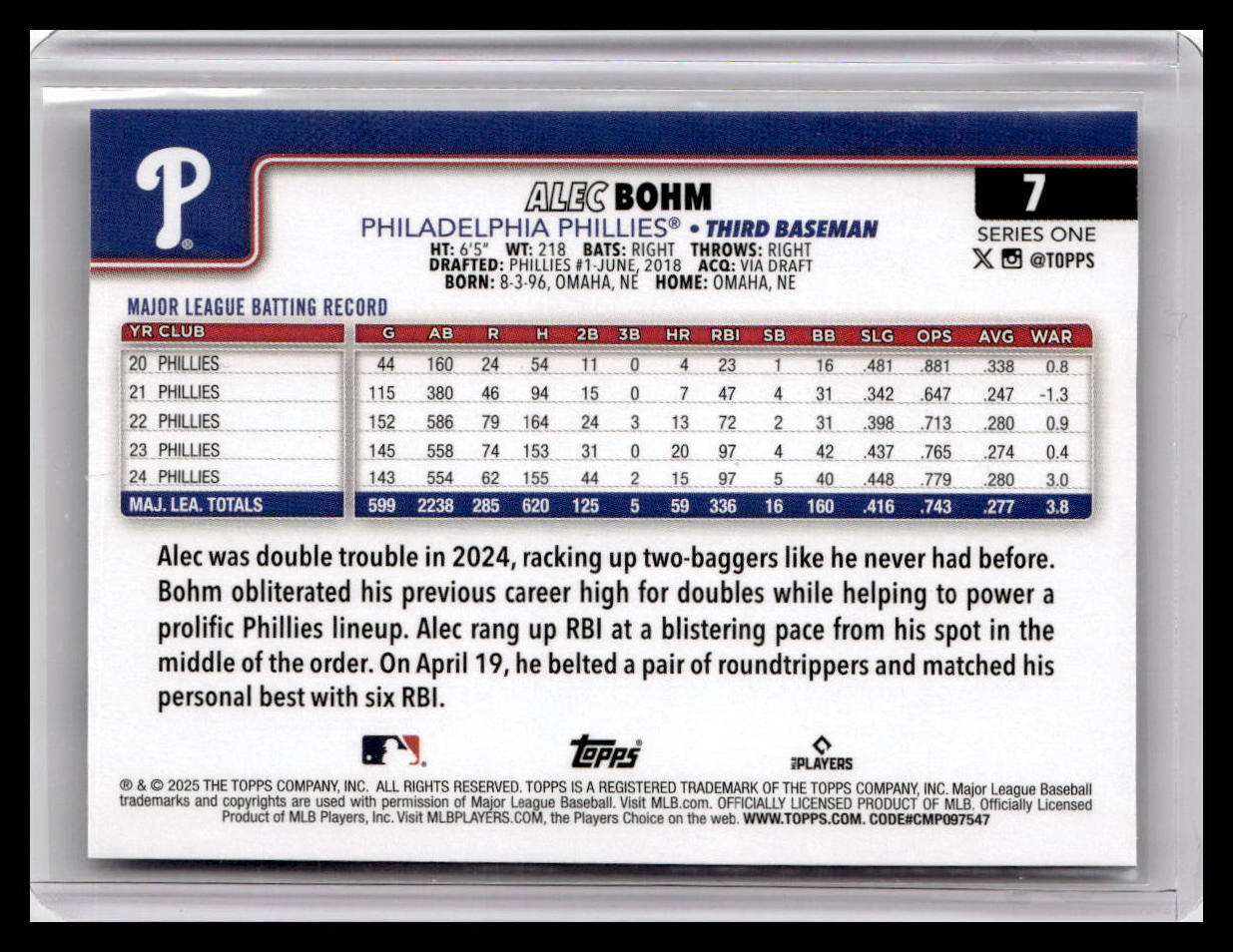 2025 Topps #7 Alec Bohm