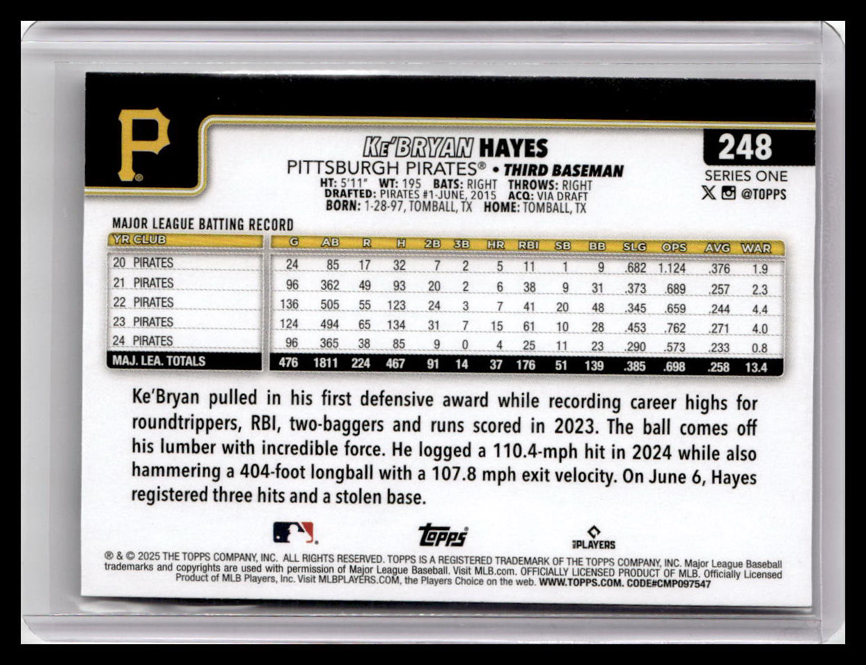 2025 Topps #248 Ke’Bryan Hayes