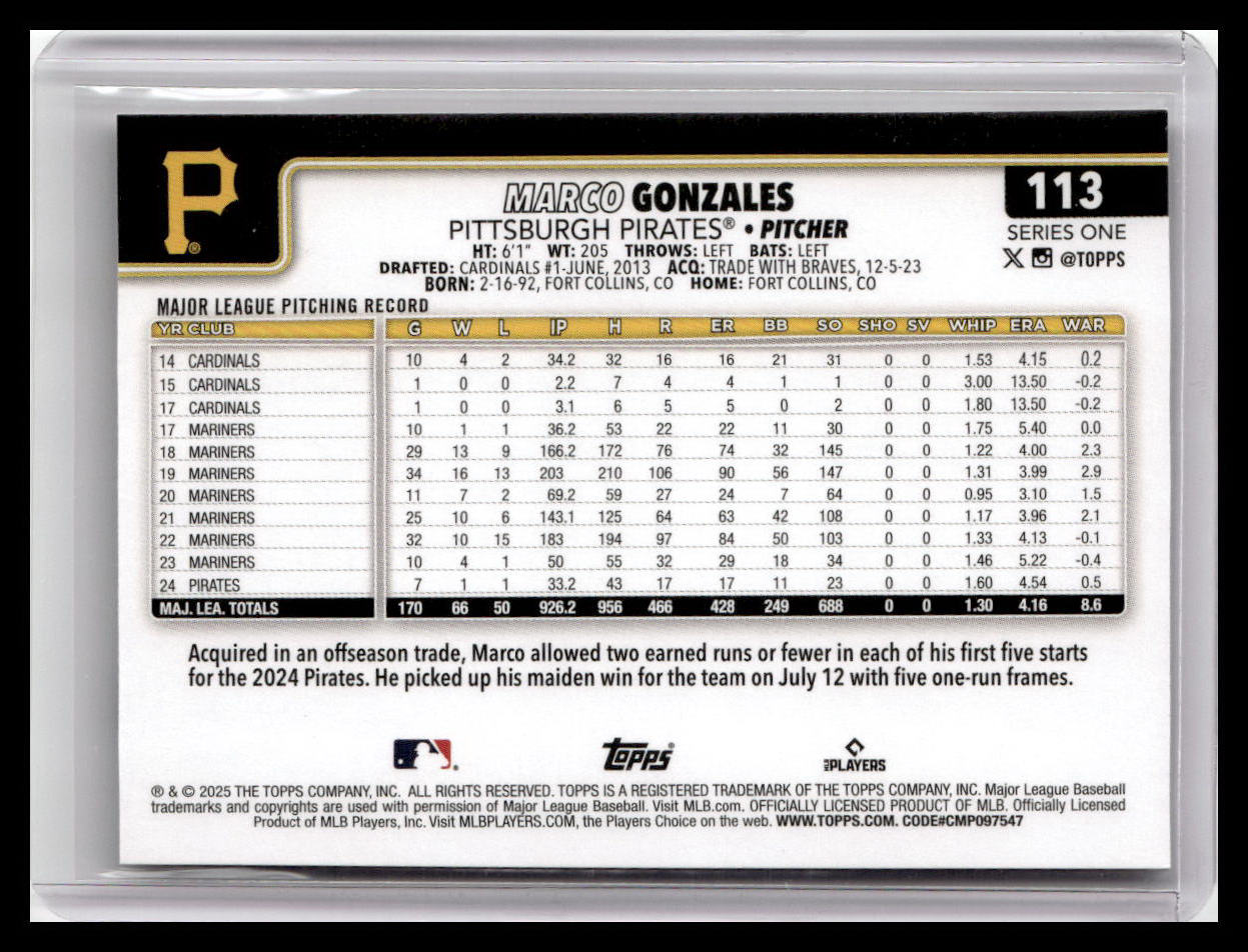 2025 Topps #113 Marco Gonzales