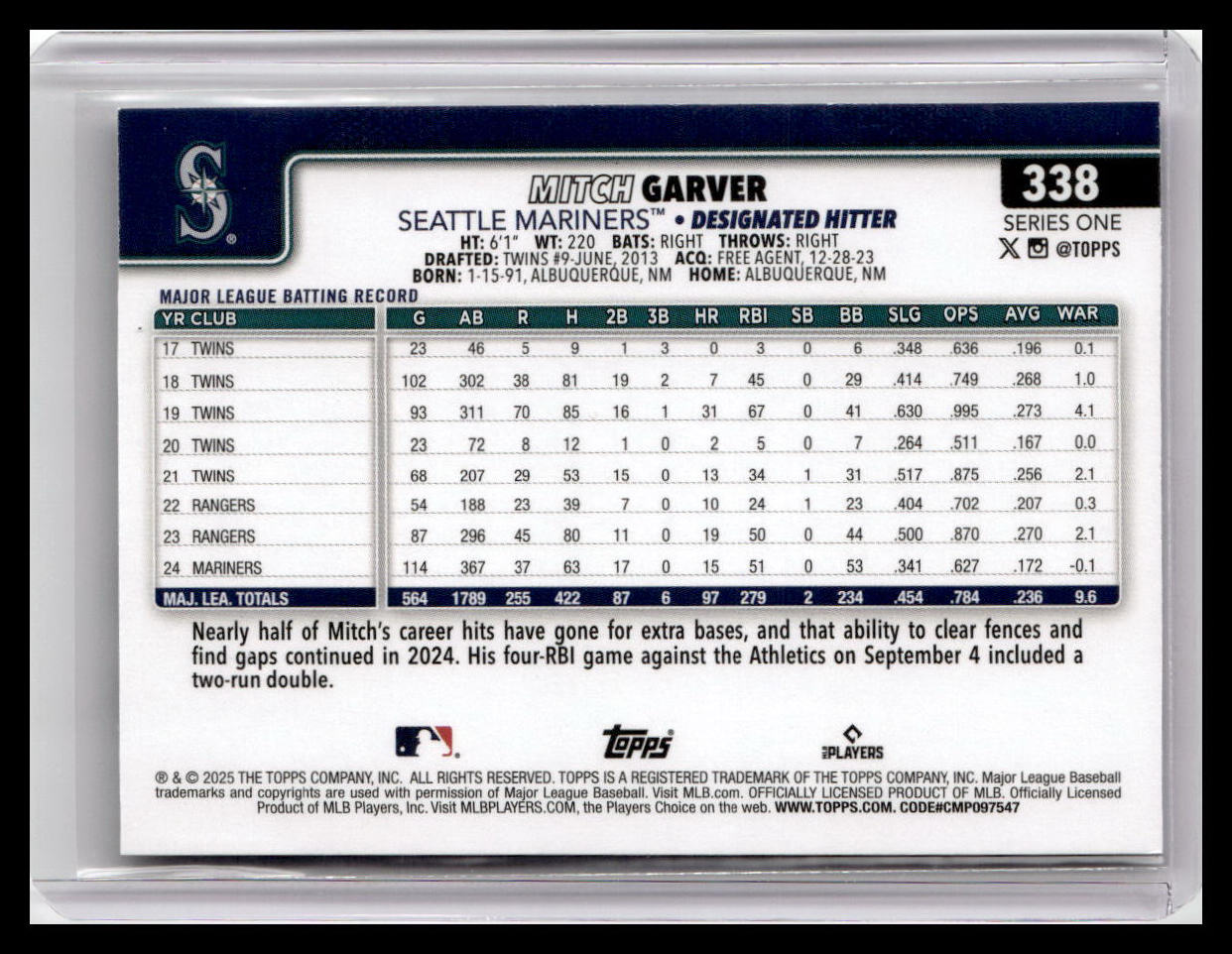 2025 Topps #338 Mitch Garver