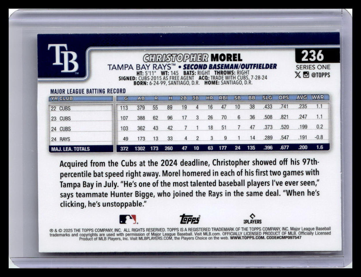2025 Topps #236 Christopher Morel