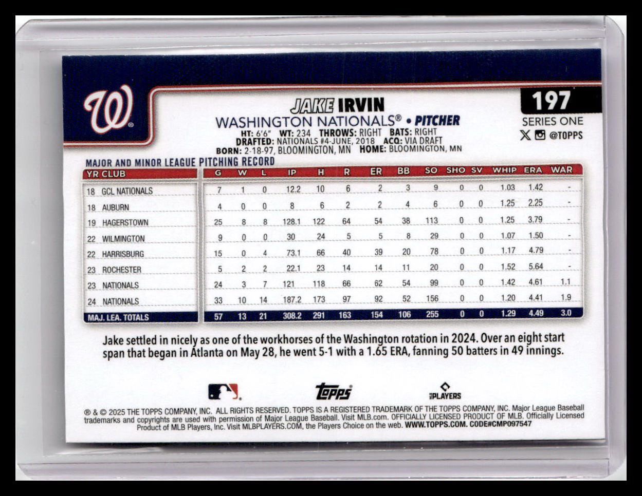 2025 Topps #197 Jake Irvin