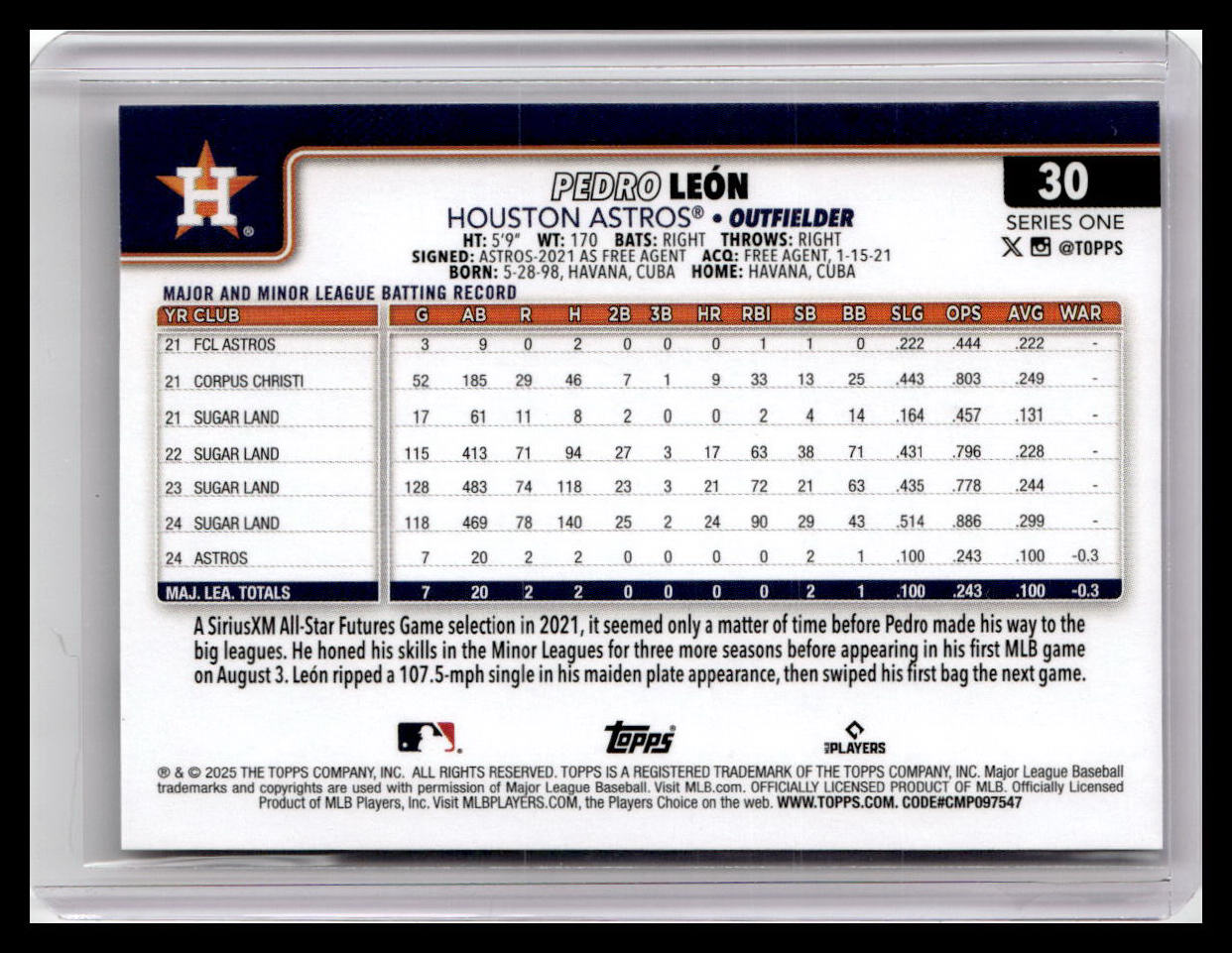 2025 Topps #30 Pedro León