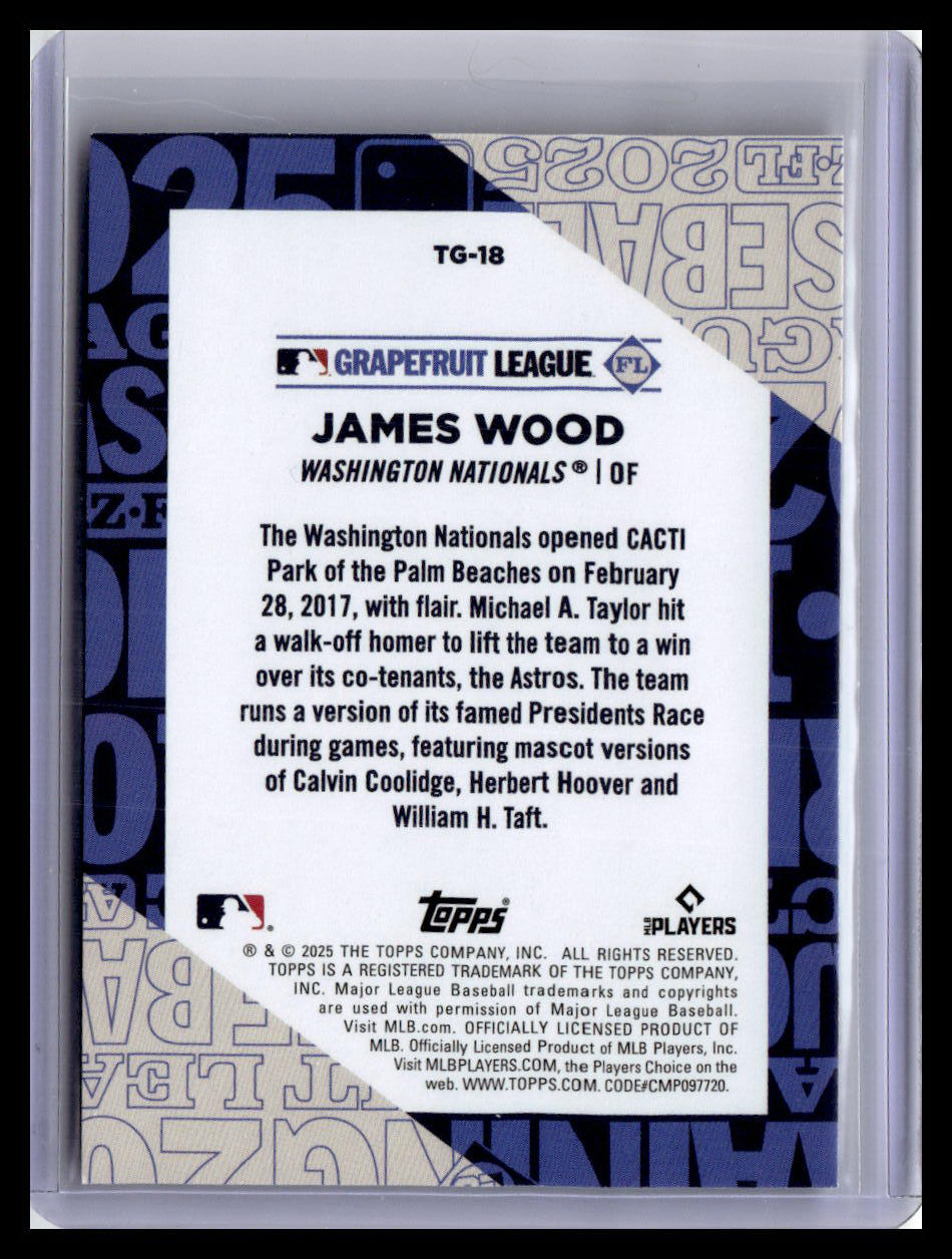2025 Topps #TG-18 James Wood Training Grounds