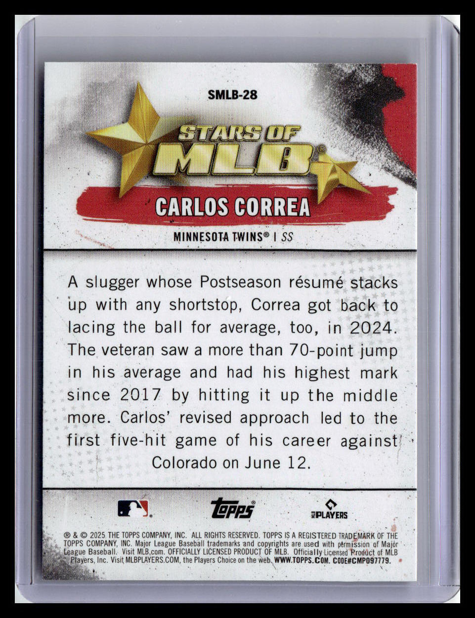 2025 Topps #SMLB-28 Carlos Correa Stars of MLB