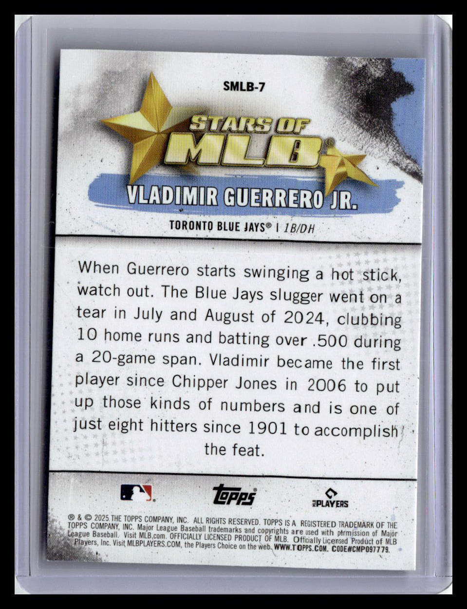 2025 Topps #SMLB-7 Vladimir Guerrero Jr. Stars of MLB