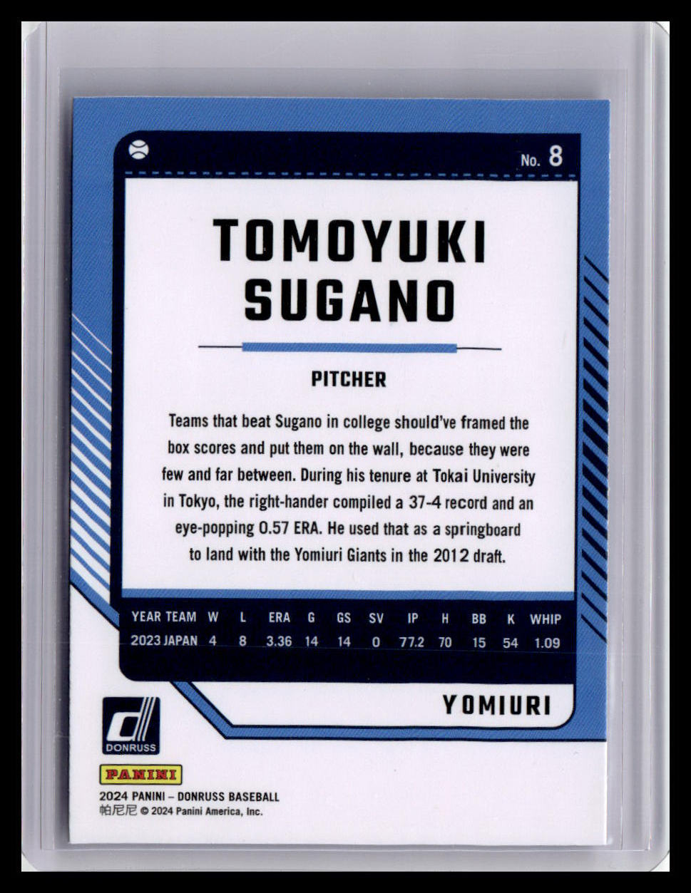 2024 Donruss #8 Tomoyuki Sugano