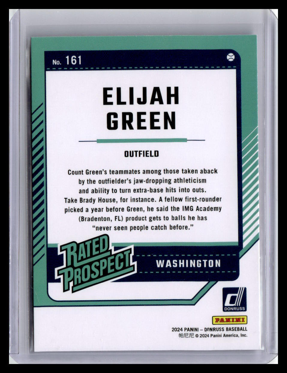 2024 Donruss #161 Elijah Green Rated Prospect
