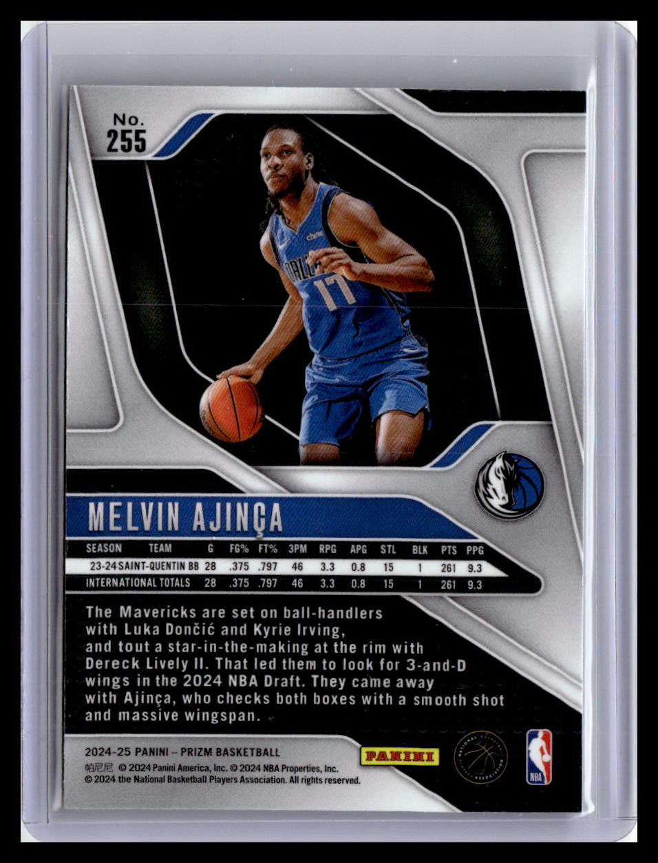 2024-25 Panini Prizm #255 Melvin Ajinca