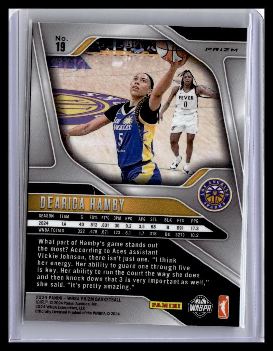2024 Panini Prizm WNBA #19 Dearica Hamby Silver Prizms
