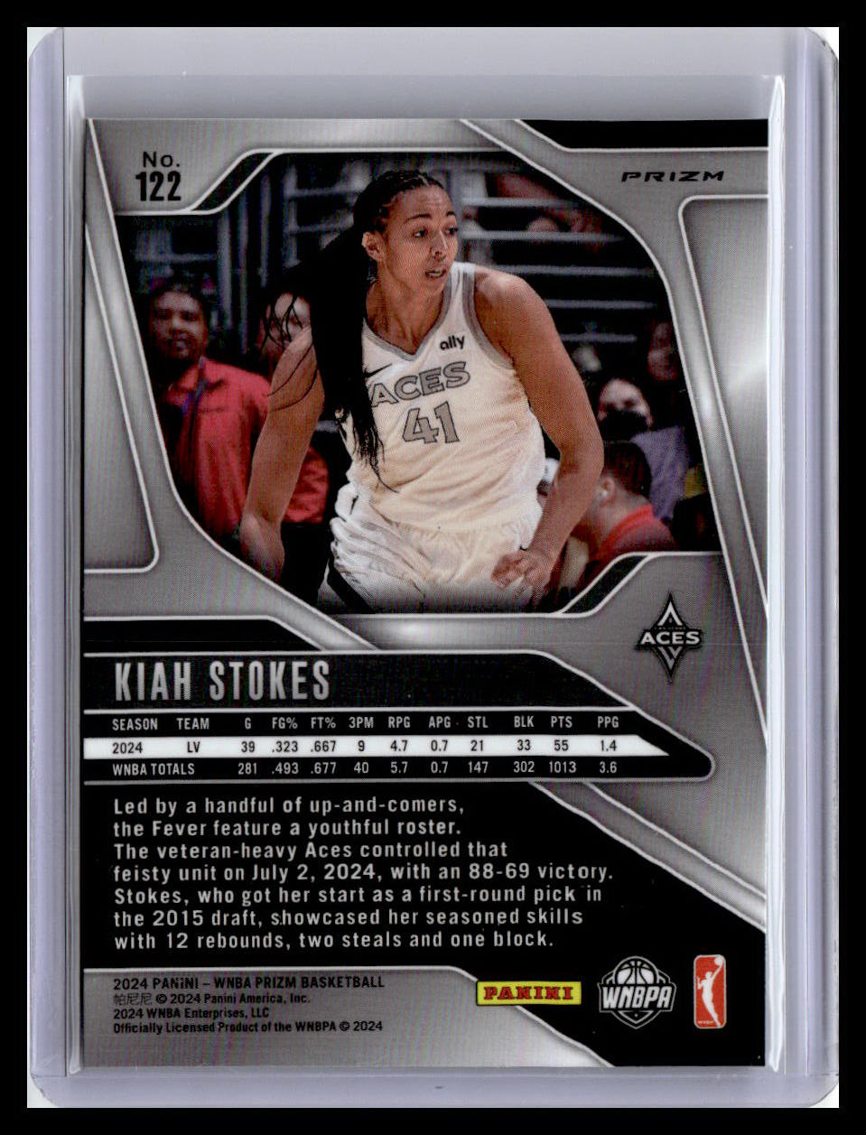 2024 Panini Prizm WNBA #122 Kiah Stokes Silver Prizm