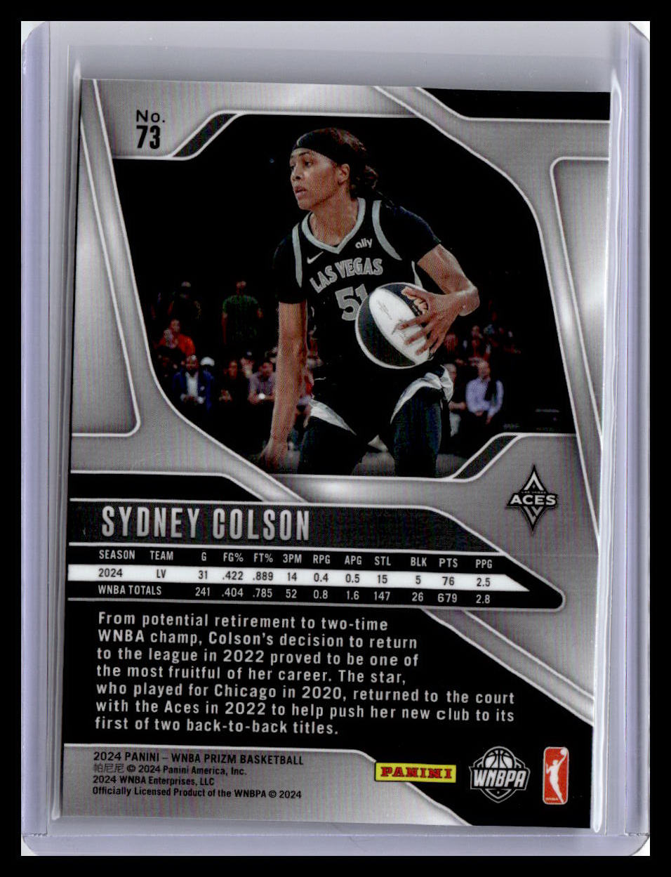 2024 Panini Prizm WNBA #73 Sydney Colson