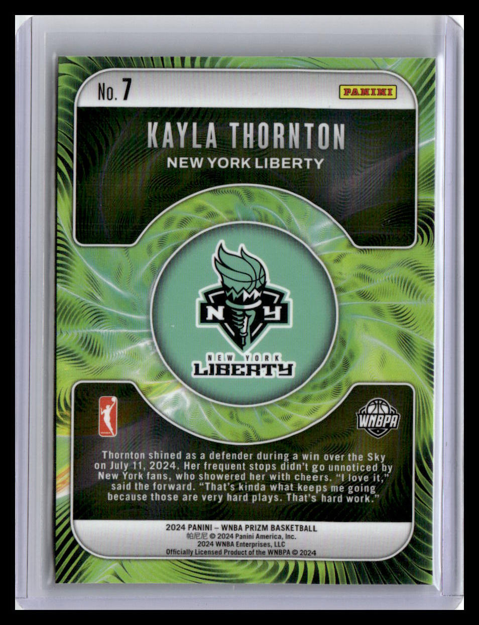 2024 Panini Prizm WNBA #7 Kayla Thornton Fractal