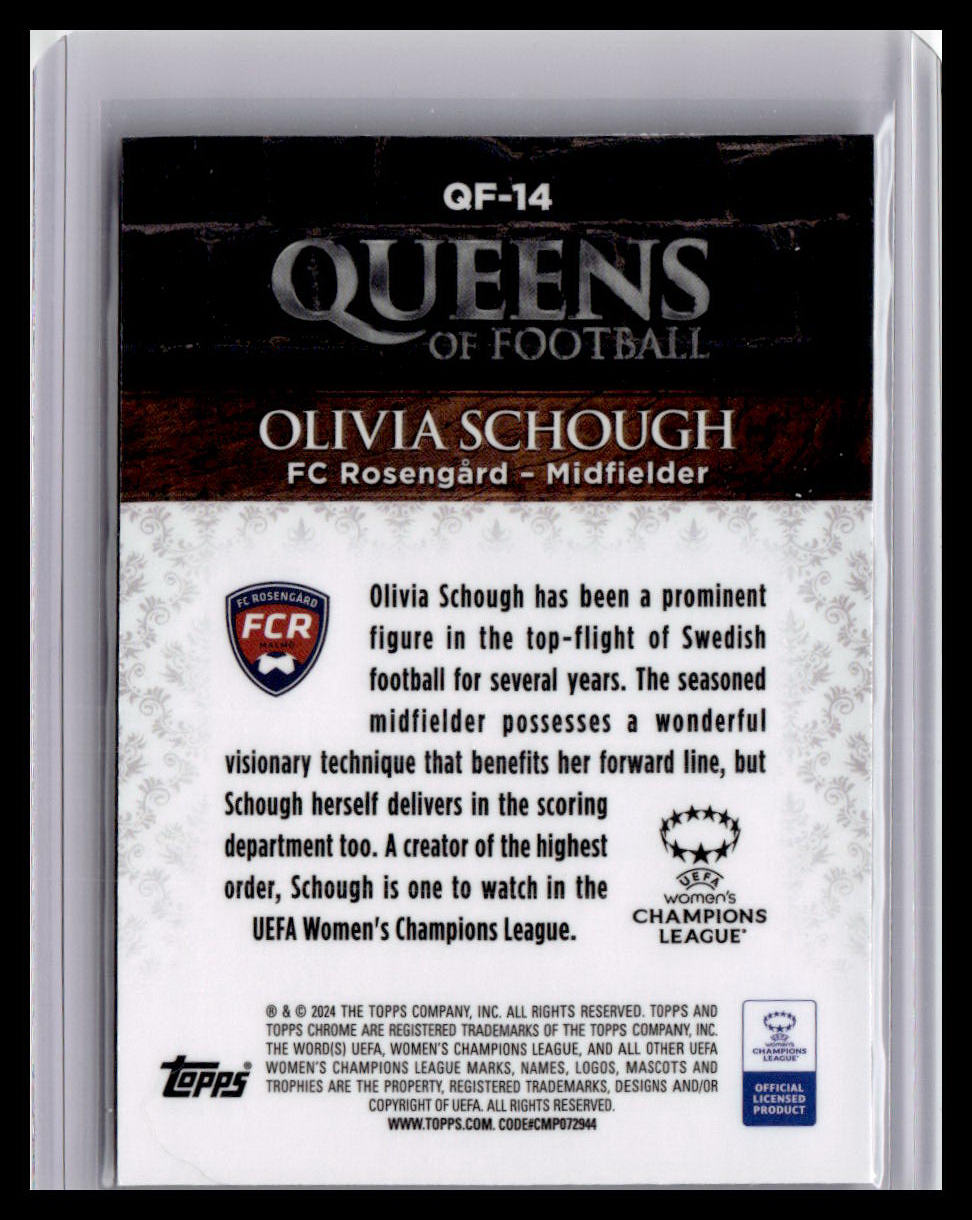 2023-24 Topps Chrome UEFA WCL #QF-14 Olivia Schough Queens of Football