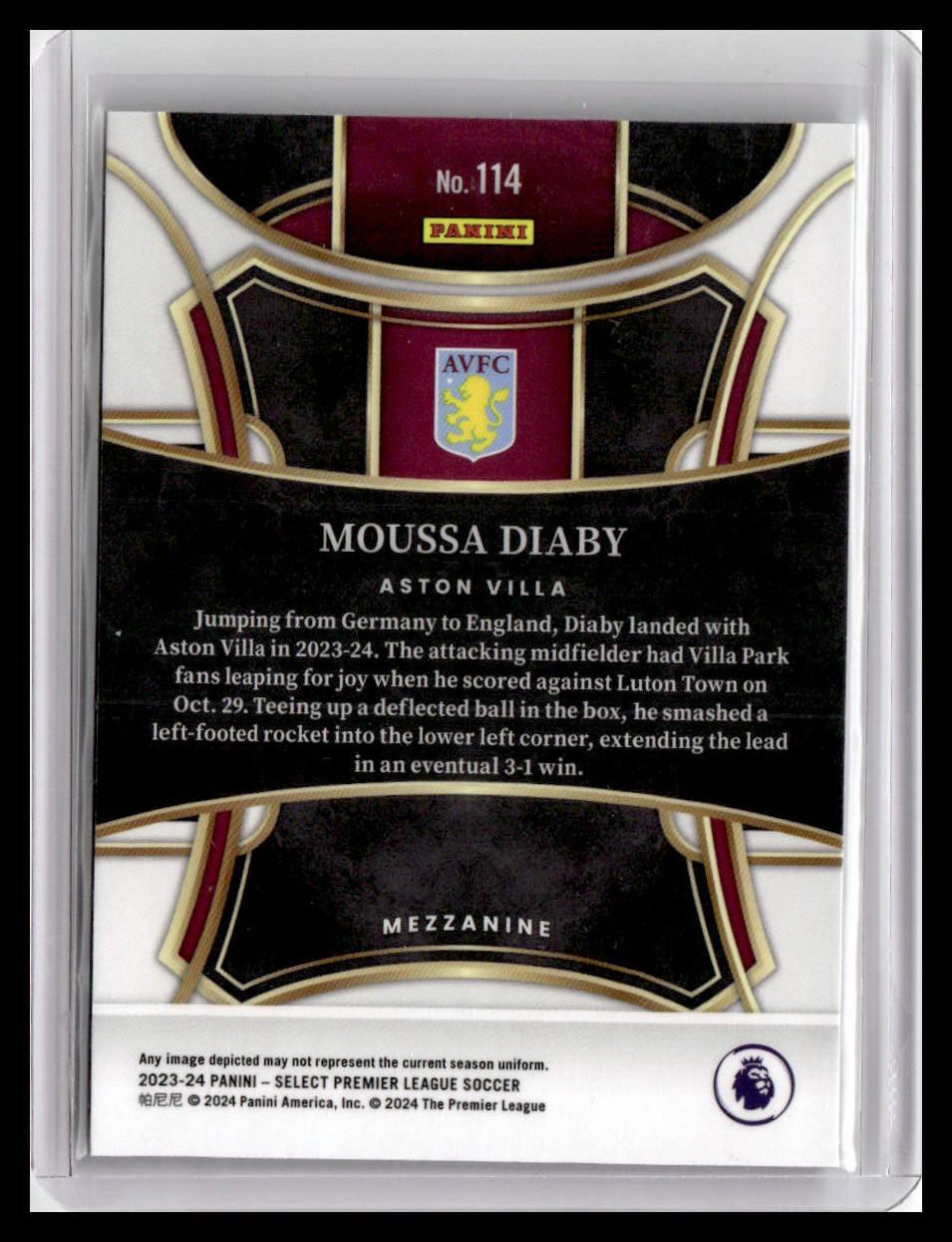 2023-24 Panini Select Premier League #114 Moussa Diaby