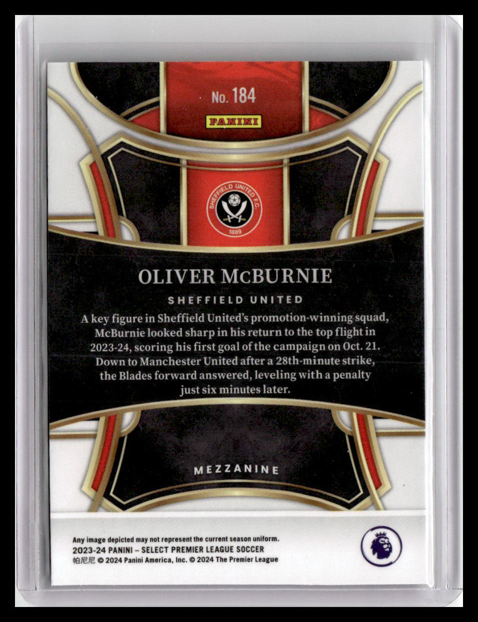 2023-24 Panini Select Premier League #184 Oliver McBurnie