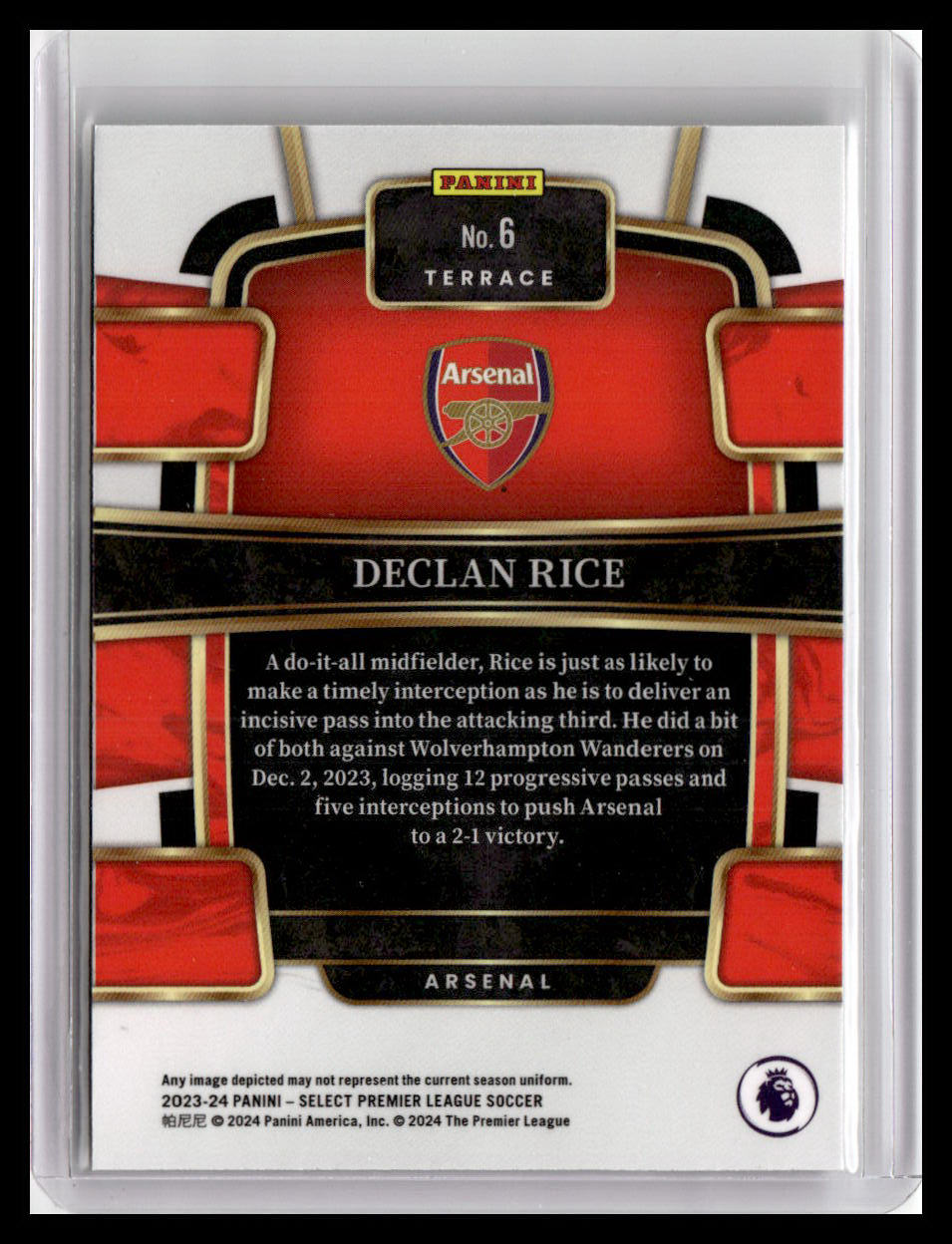 2023-24 Panini Select Premier League #6 Declan Rice