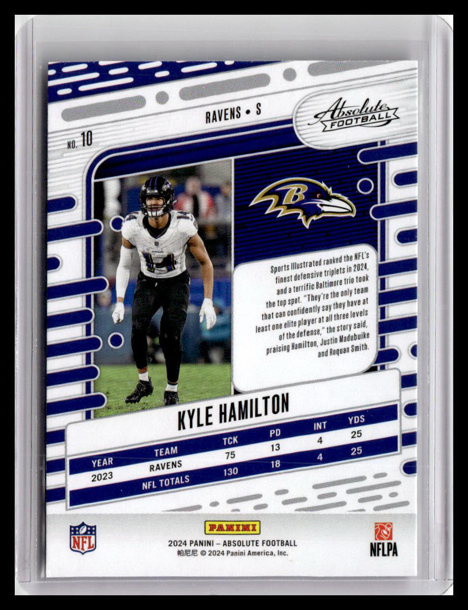 2024 Panini Absolute #10 Kyle Hamilton