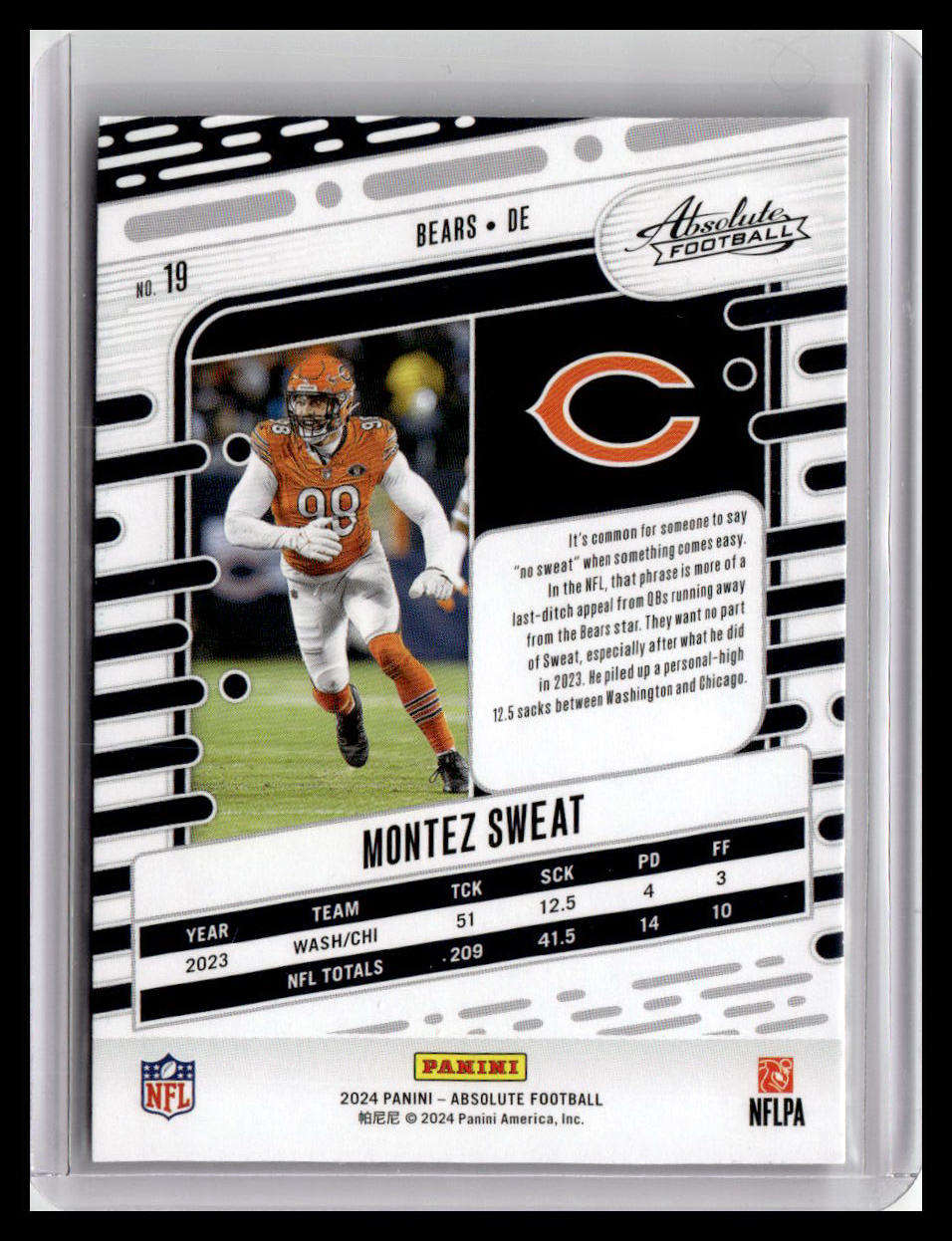 2024 Panini Absolute #19 Montez Sweat Red & Blue Foil
