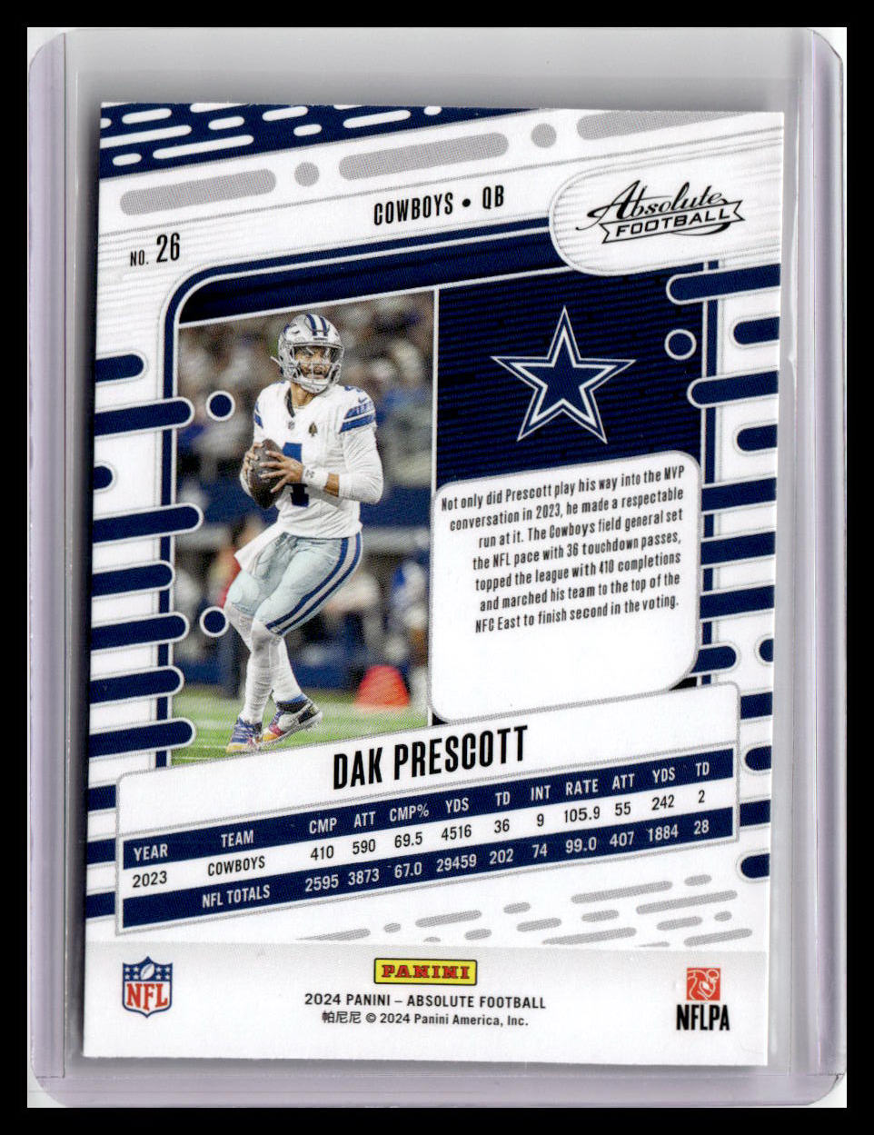 2024 Panini Absolute #26 Dak Prescott Blue & Green 1