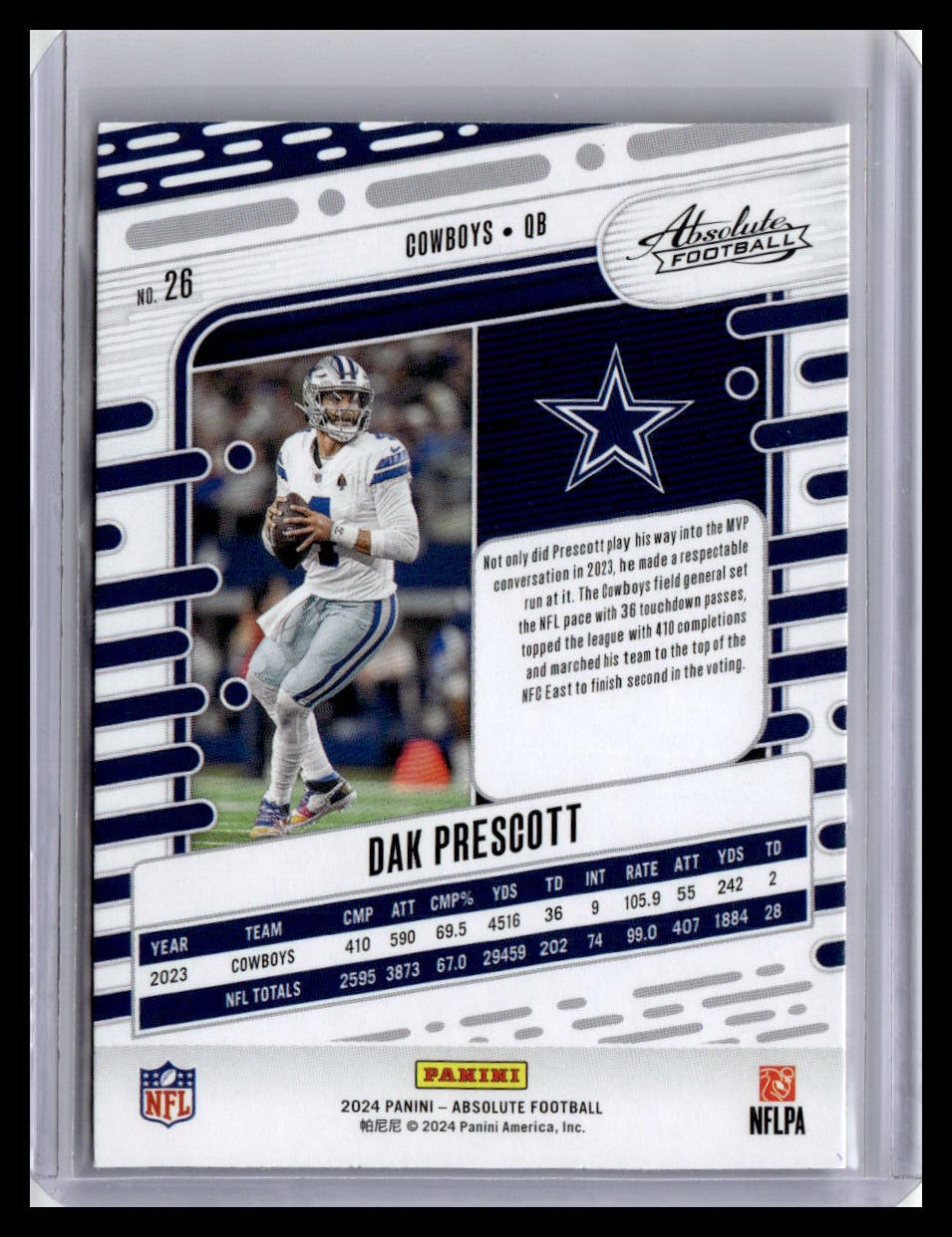 2024 Panini Absolute #26 Dak Prescott Red & Blue Foil