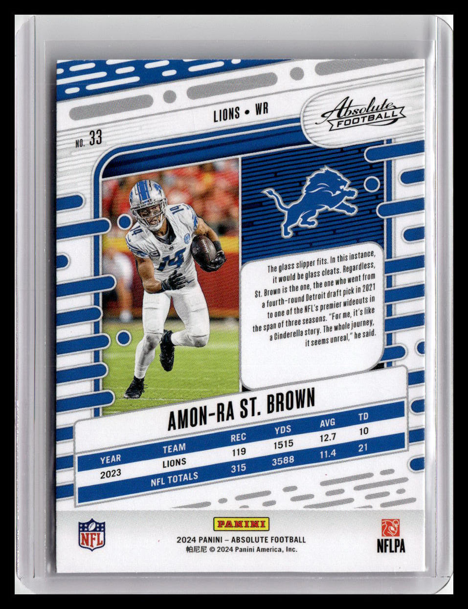 2024 Panini Absolute #33 Amon-Ra St. Brown