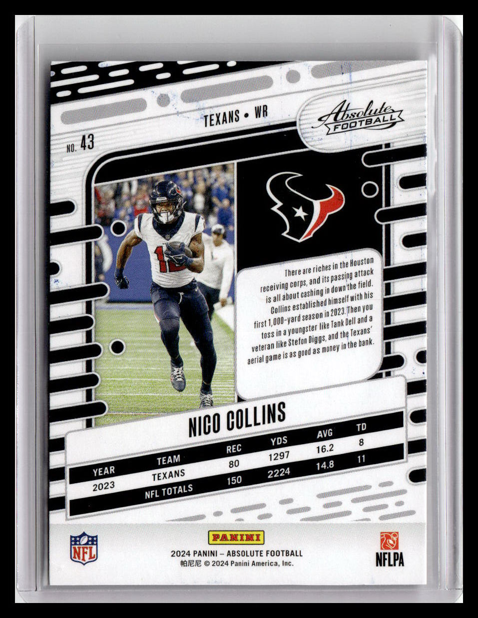 2024 Panini Absolute #43 Nico Collins Red & Blue Foil