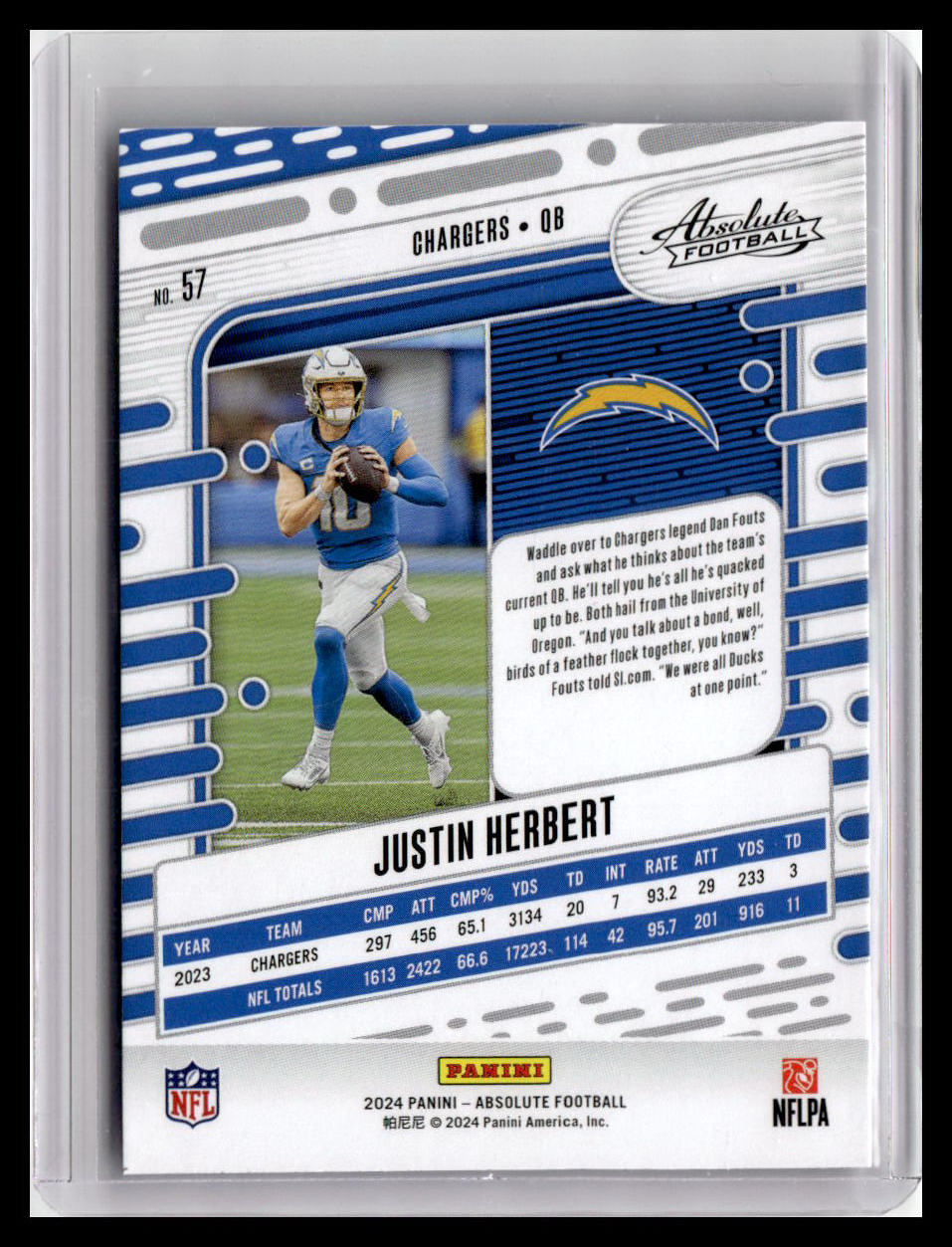 2024 Panini Absolute #57 Justin Herbert