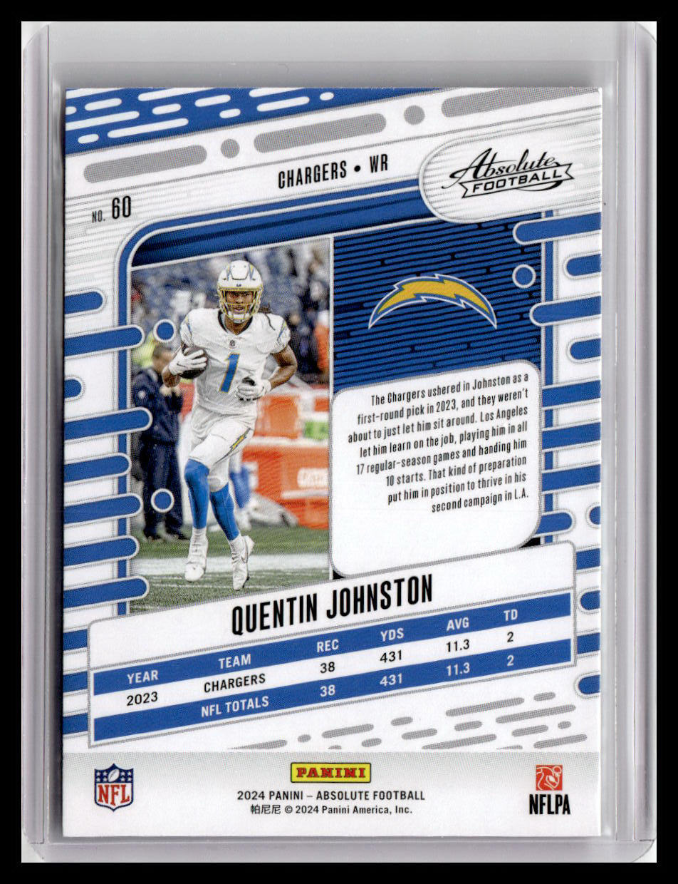 2024 Panini Absolute #60 Quentin Johnston 2024 Panini Absolute #49 Josh Hines-