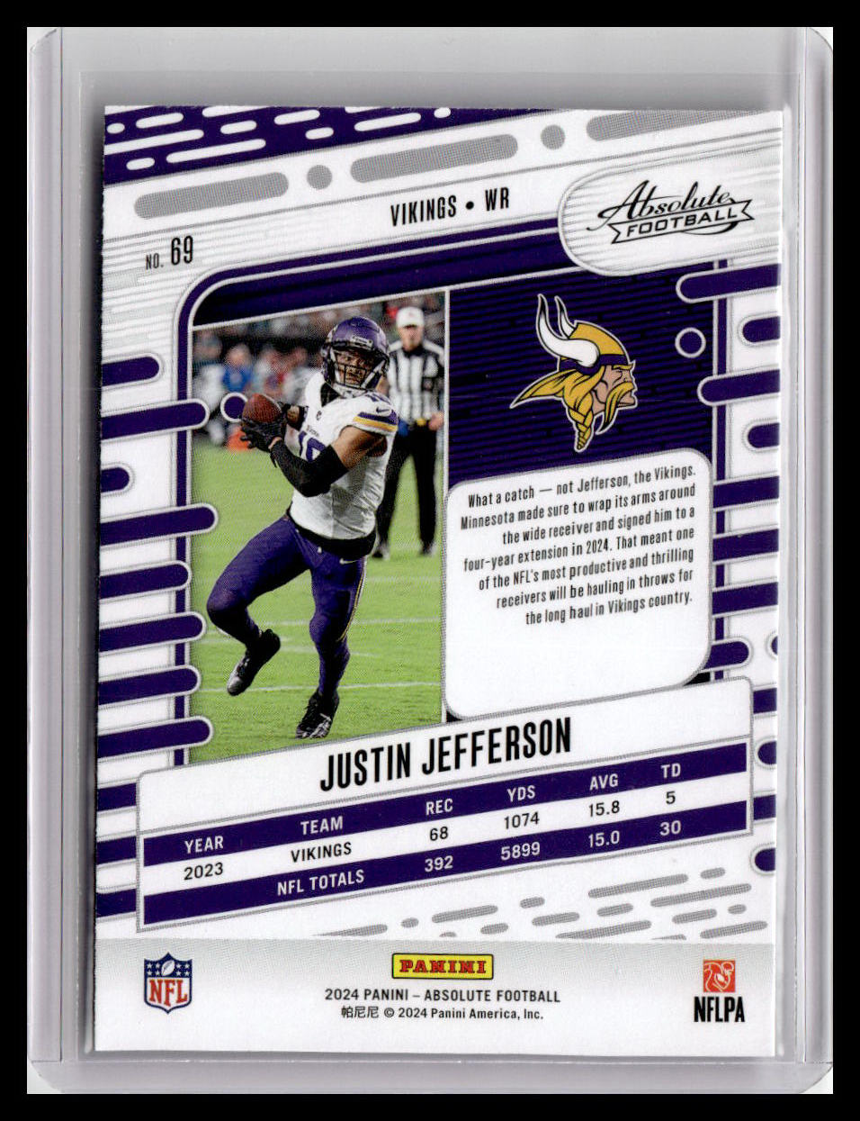 2024 Panini Absolute #69 Justin Jefferson