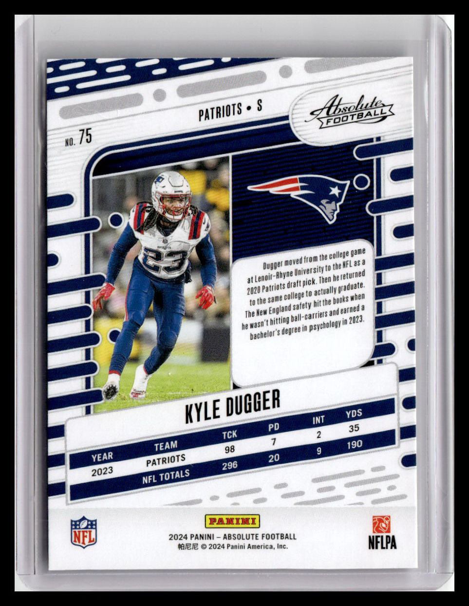 2024 Panini Absolute #75 Kyle Dugger