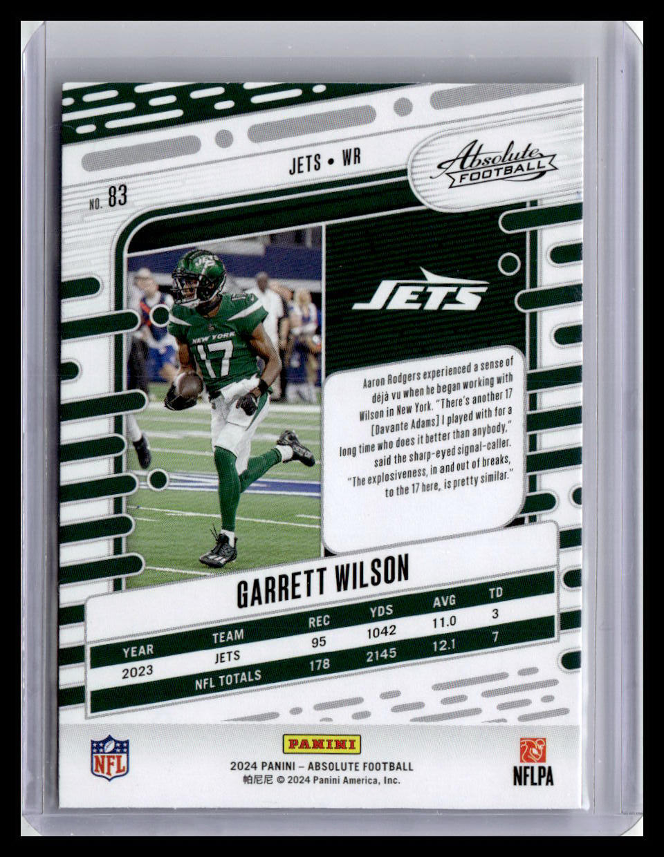 2024 Panini Absolute #83 Garrett Wilson Red & Blue Foil