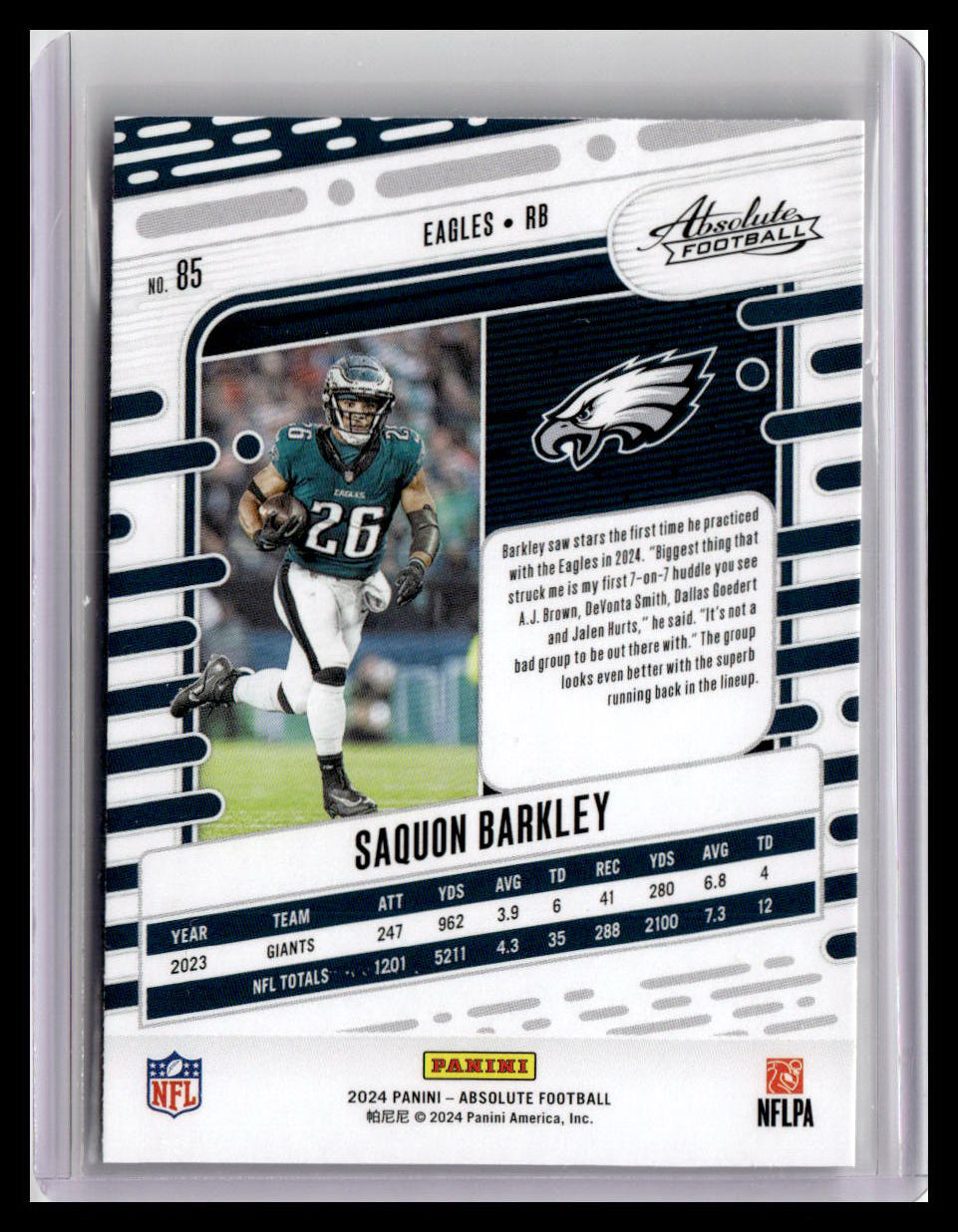 2024 Panini Absolute #85 Saquon Barkley