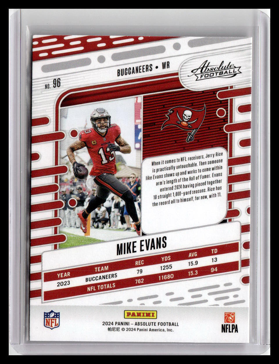 2024 Panini Absolute #96 Mike Evans Red & Blue Foil