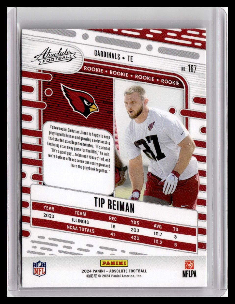 2024 Panini Absolute #167 Tip Reiman (RC)