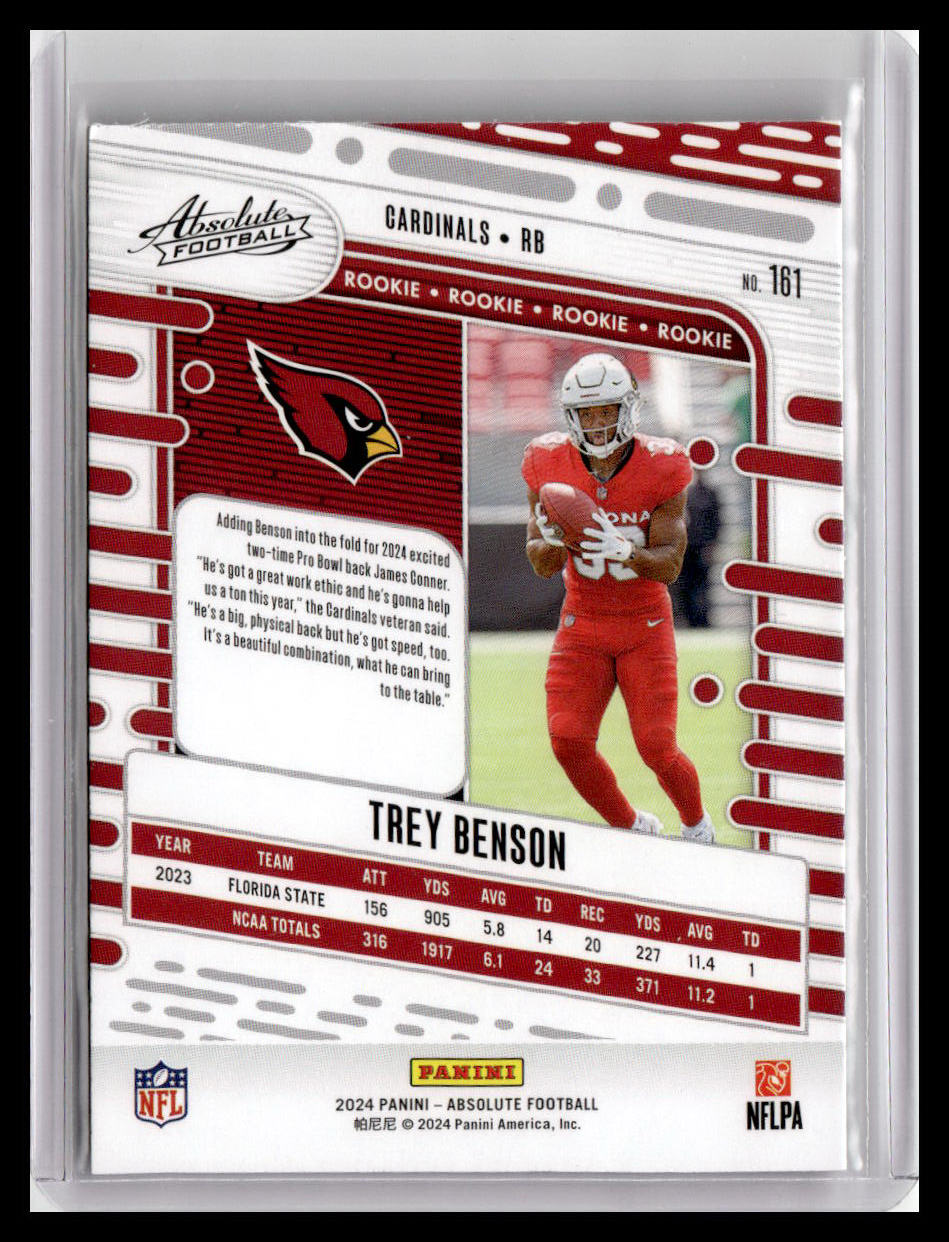 2024 Panini Absolute #161 Trey Benson (RC)