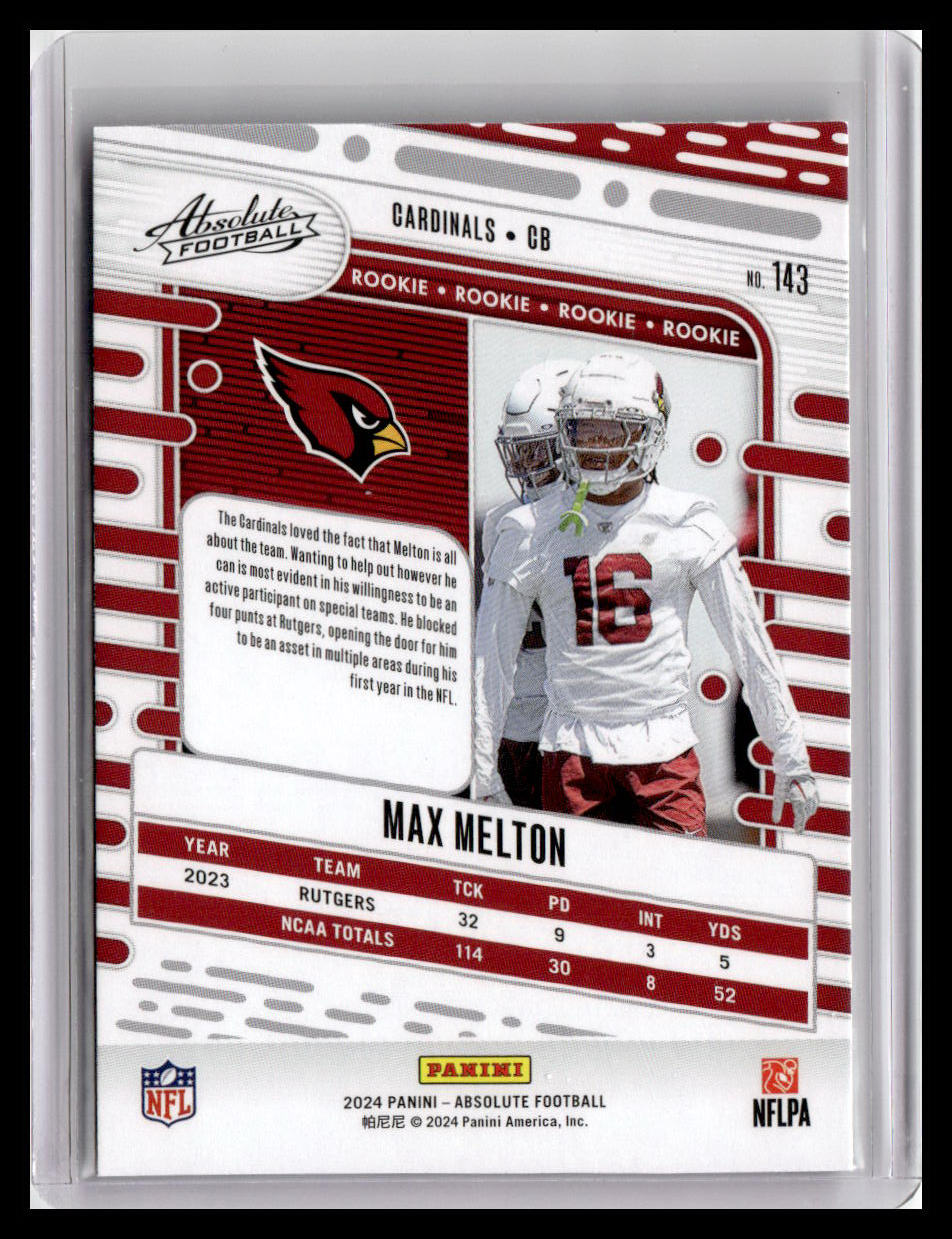 2024 Panini Absolute #143 Max Melton (RC)