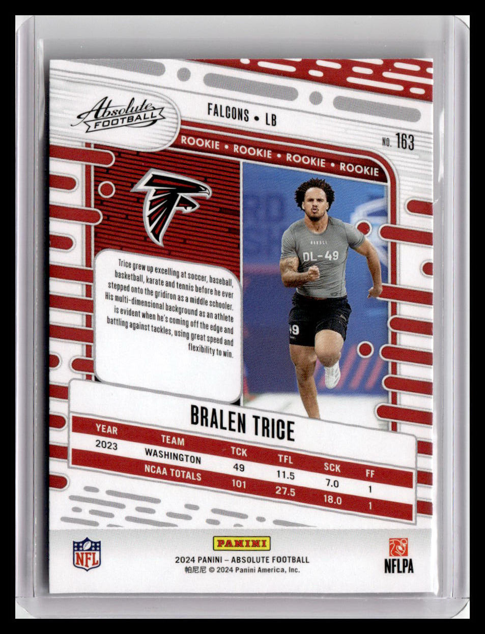 2024 Panini Absolute #163 Bralen Trice (RC)