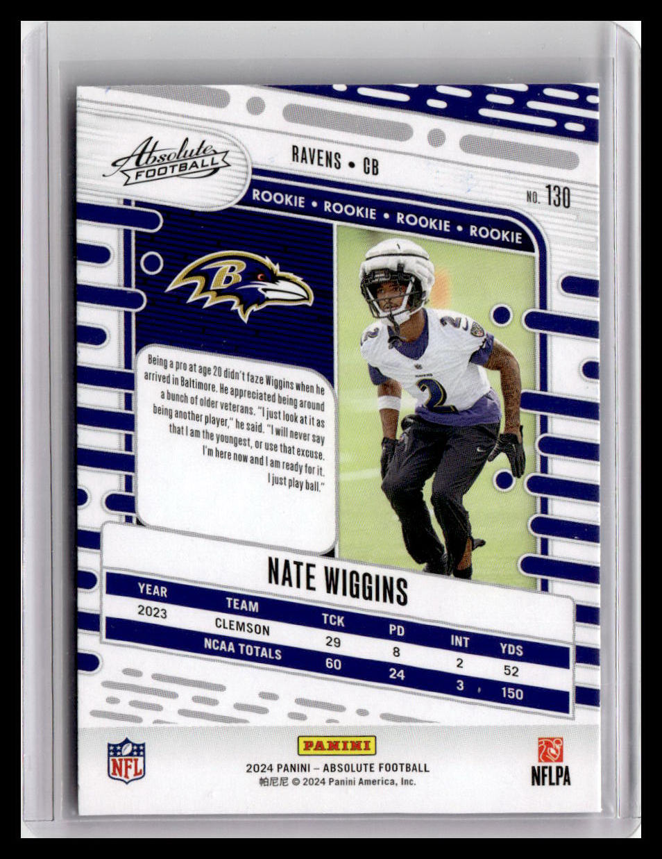 2024 Panini Absolute #130 Nate Wiggins Red & Blue Foil