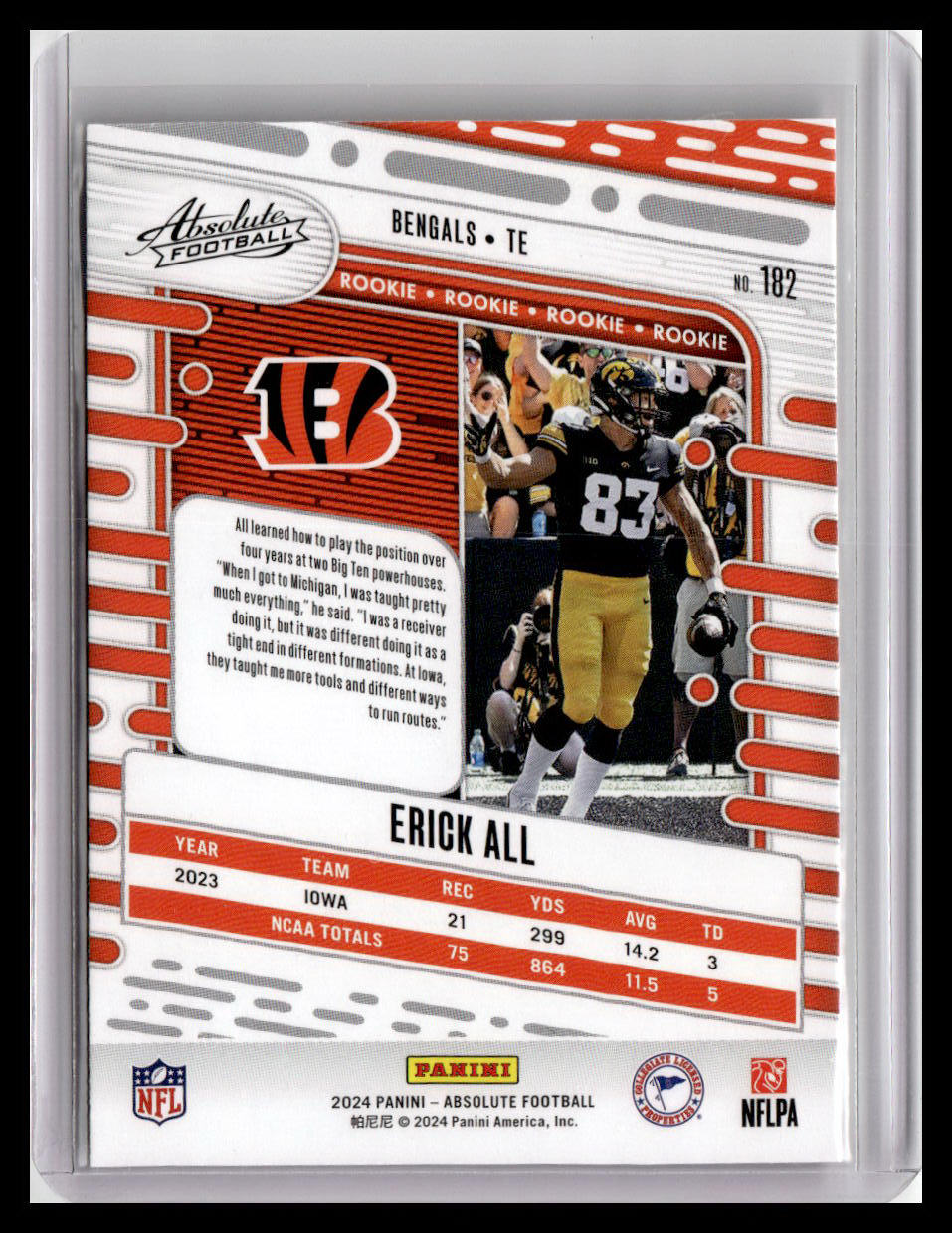 2024 Panini Absolute #182 Erick All (RC)