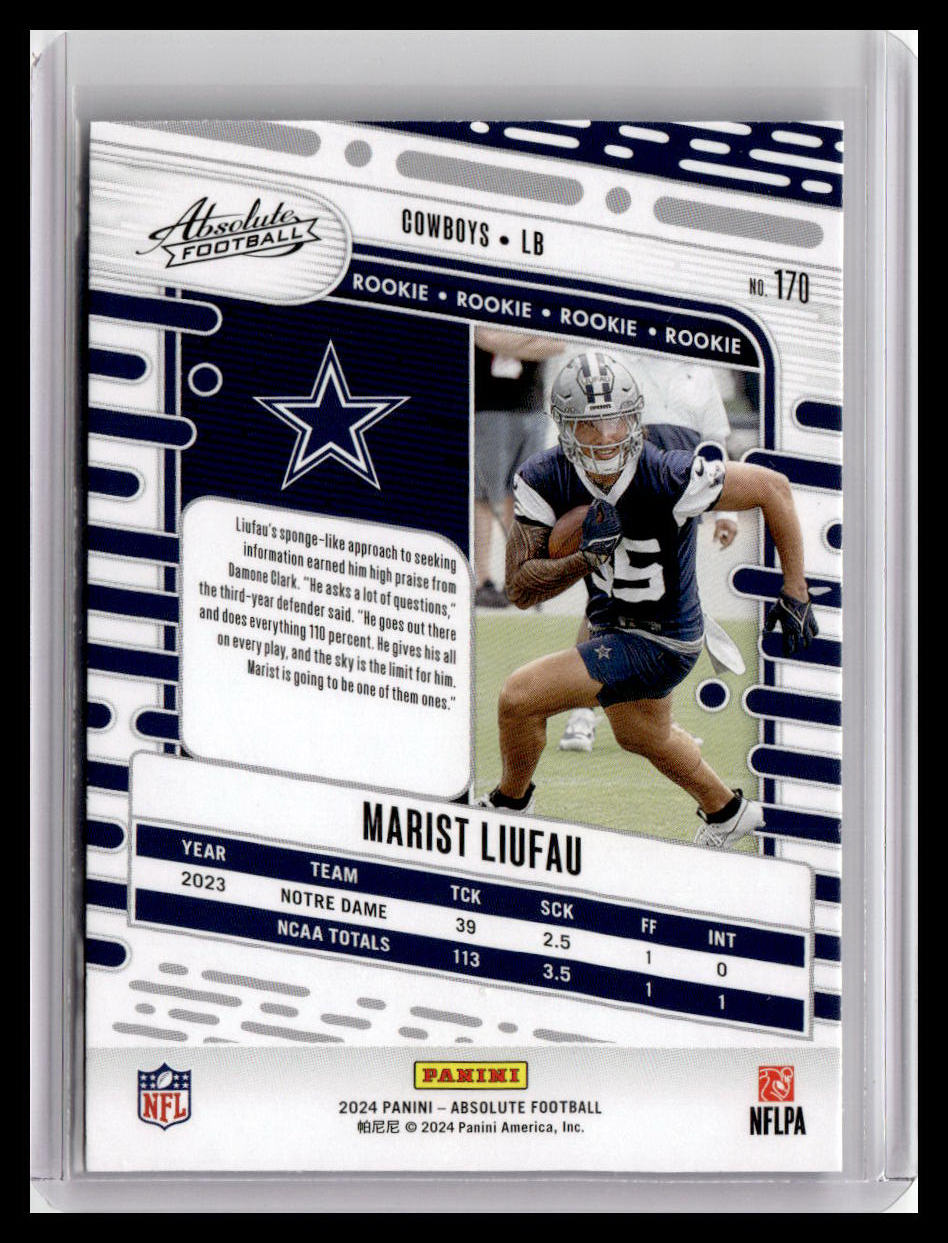 2024 Panini Absolute #170 Marist Liufau (RC)