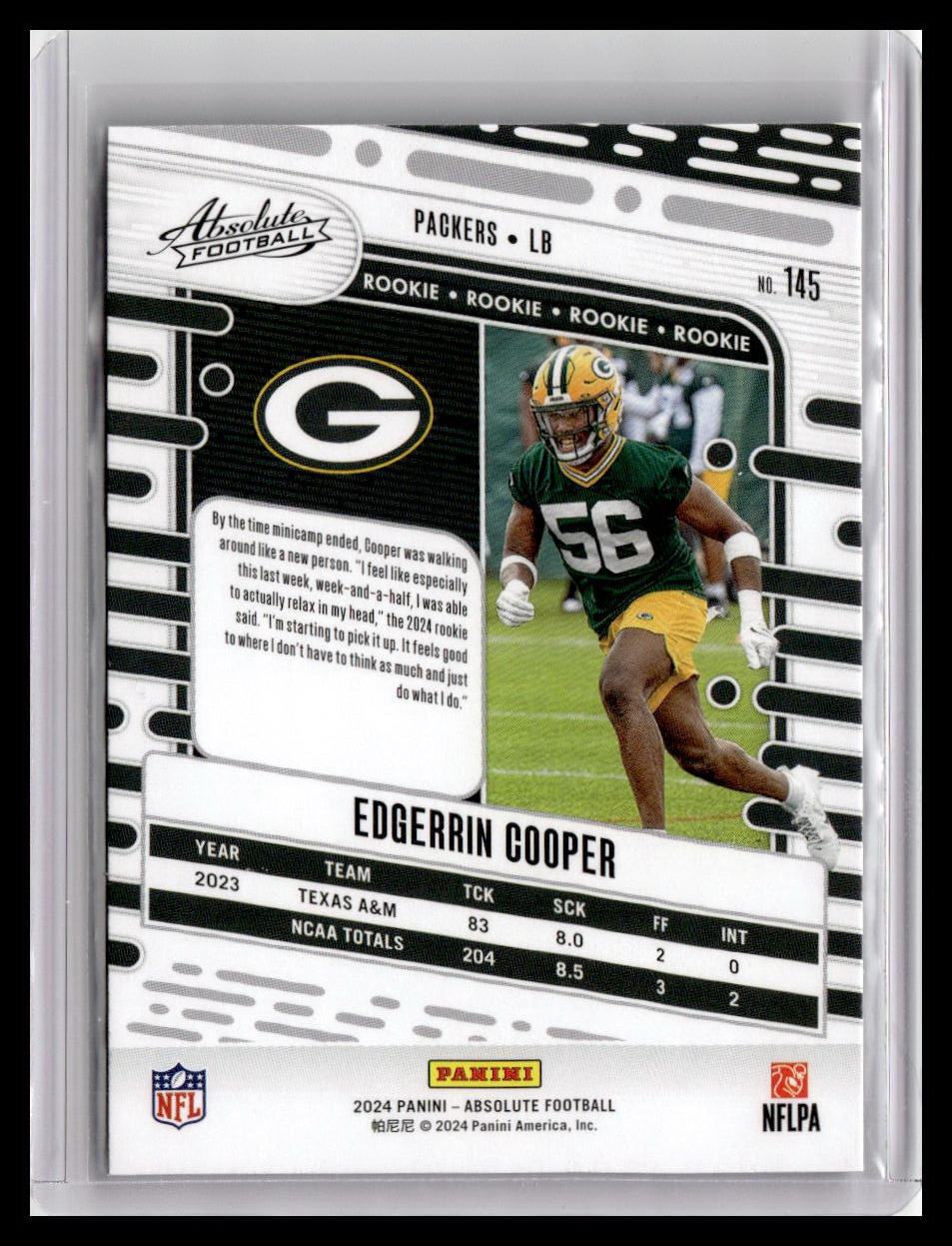 2024 Panini Absolute #145 Edgerrin Cooper (RC)