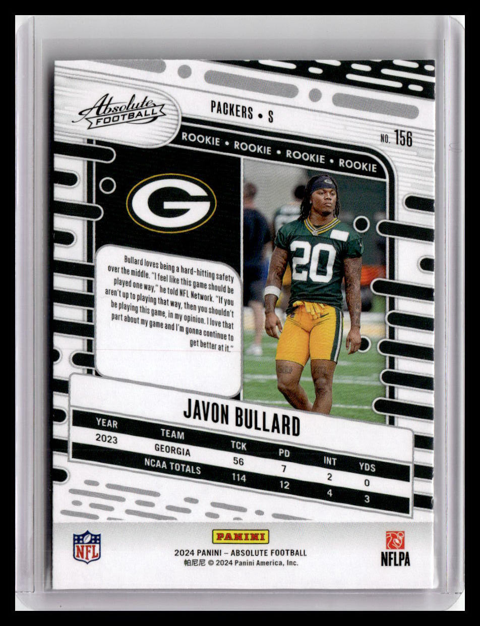 2024 Panini Absolute #156 Javon Bullard (RC) Red & Blue Foil
