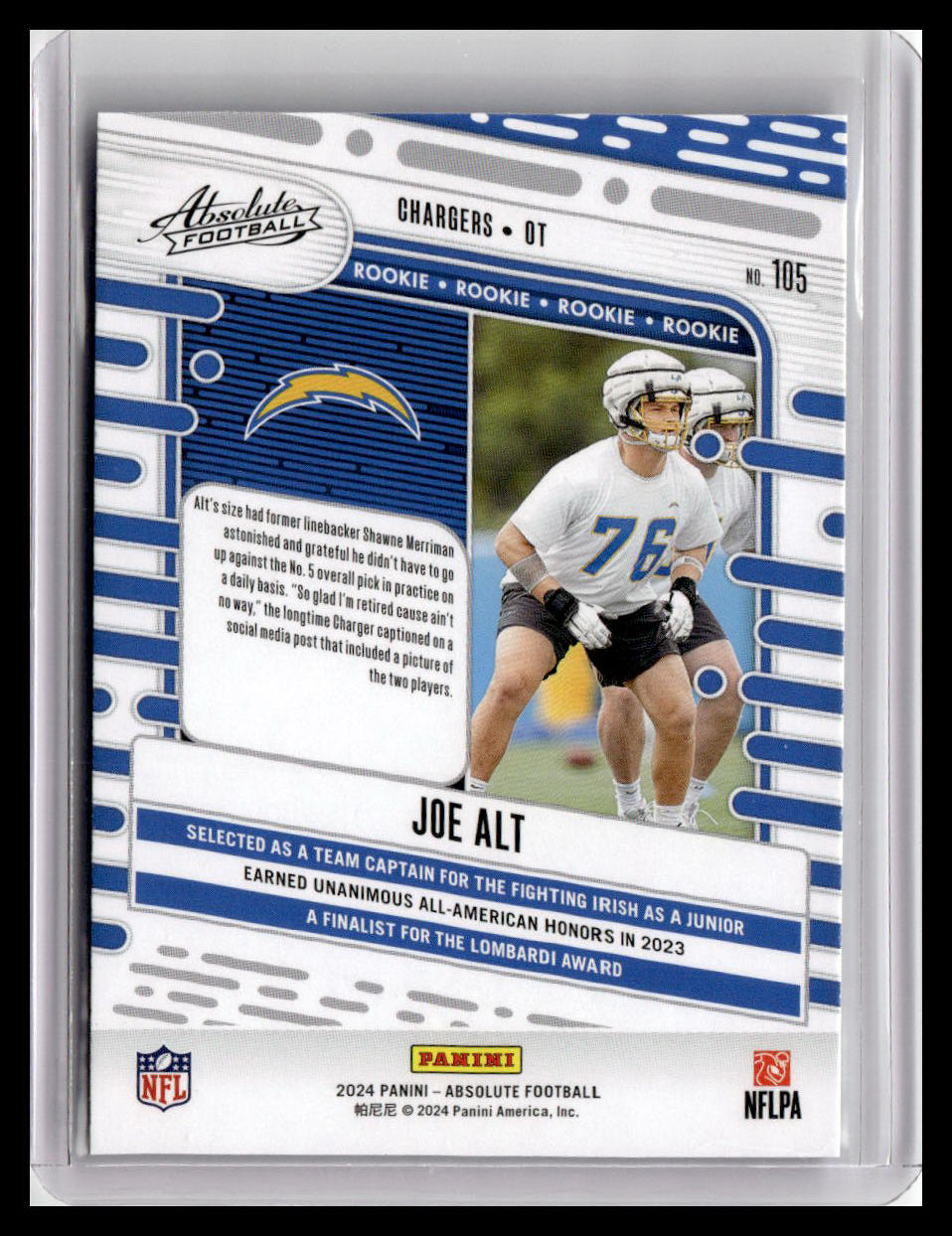 2024 Panini Absolute #105 Joe Alt (RC)