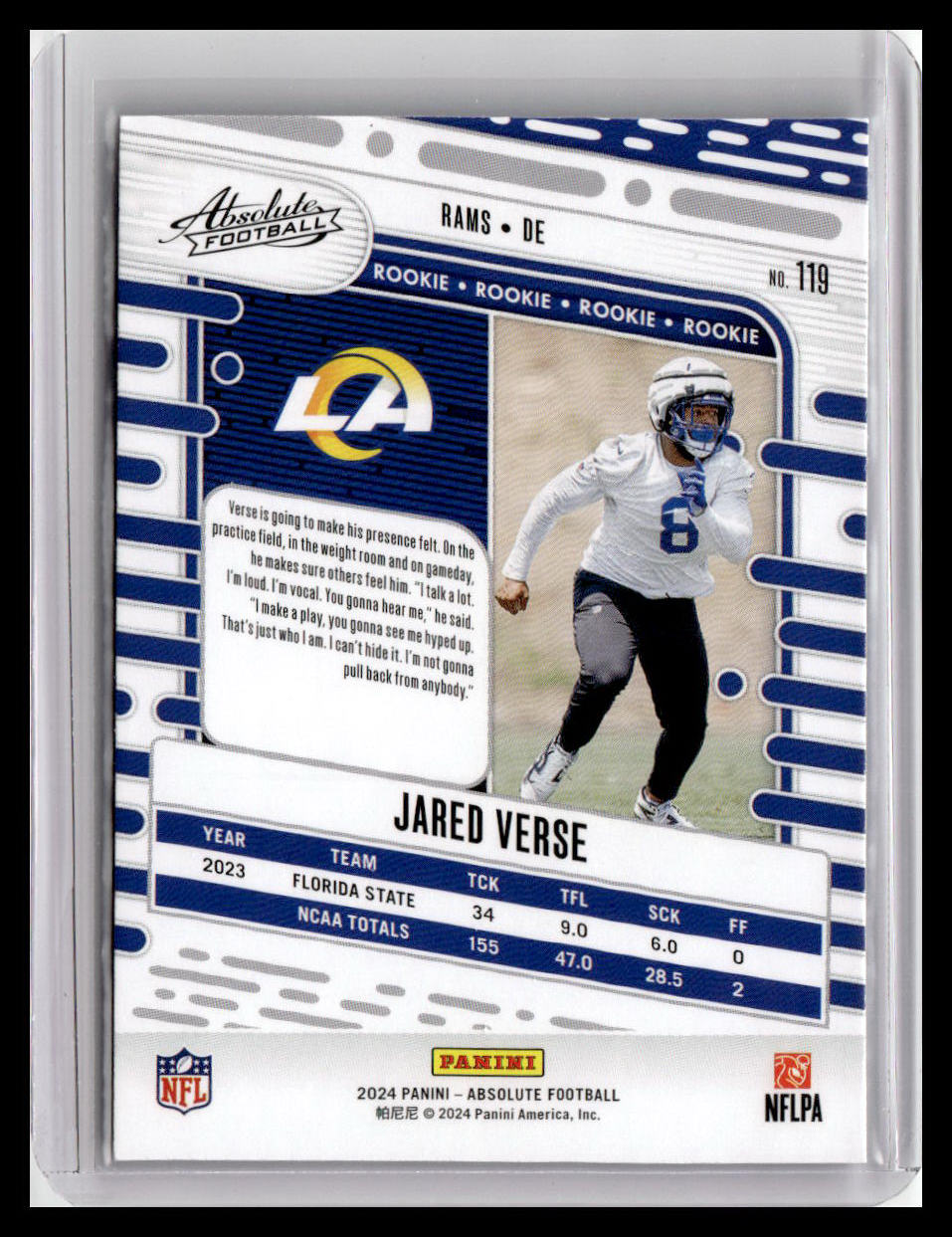 2024 Panini Absolute #119 Jared Verse (RC)