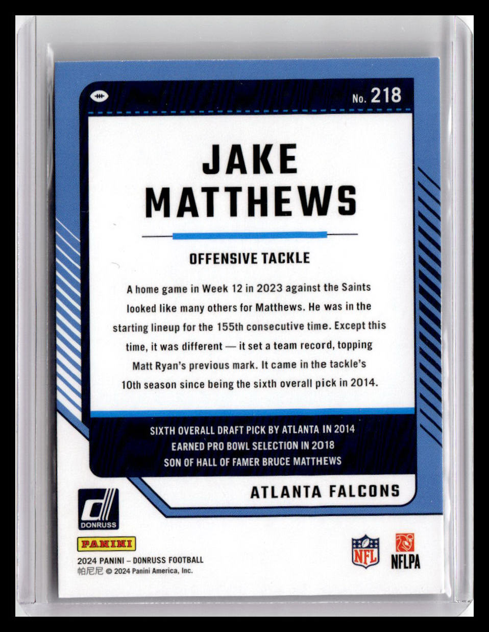 2024 Donruss #218 Jake Matthews