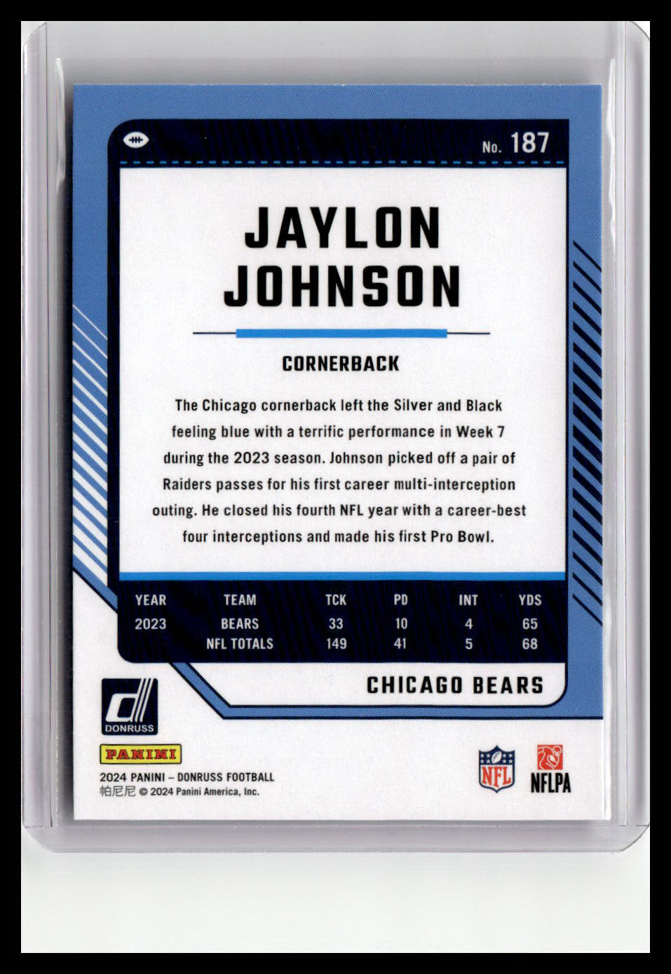 2024 Donruss #187 Jaylon Johnson