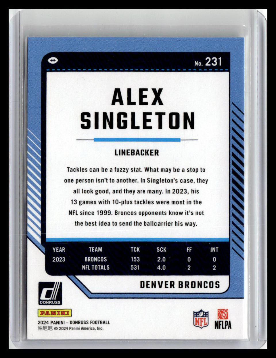 2024 Donruss #231 Alex Singleton