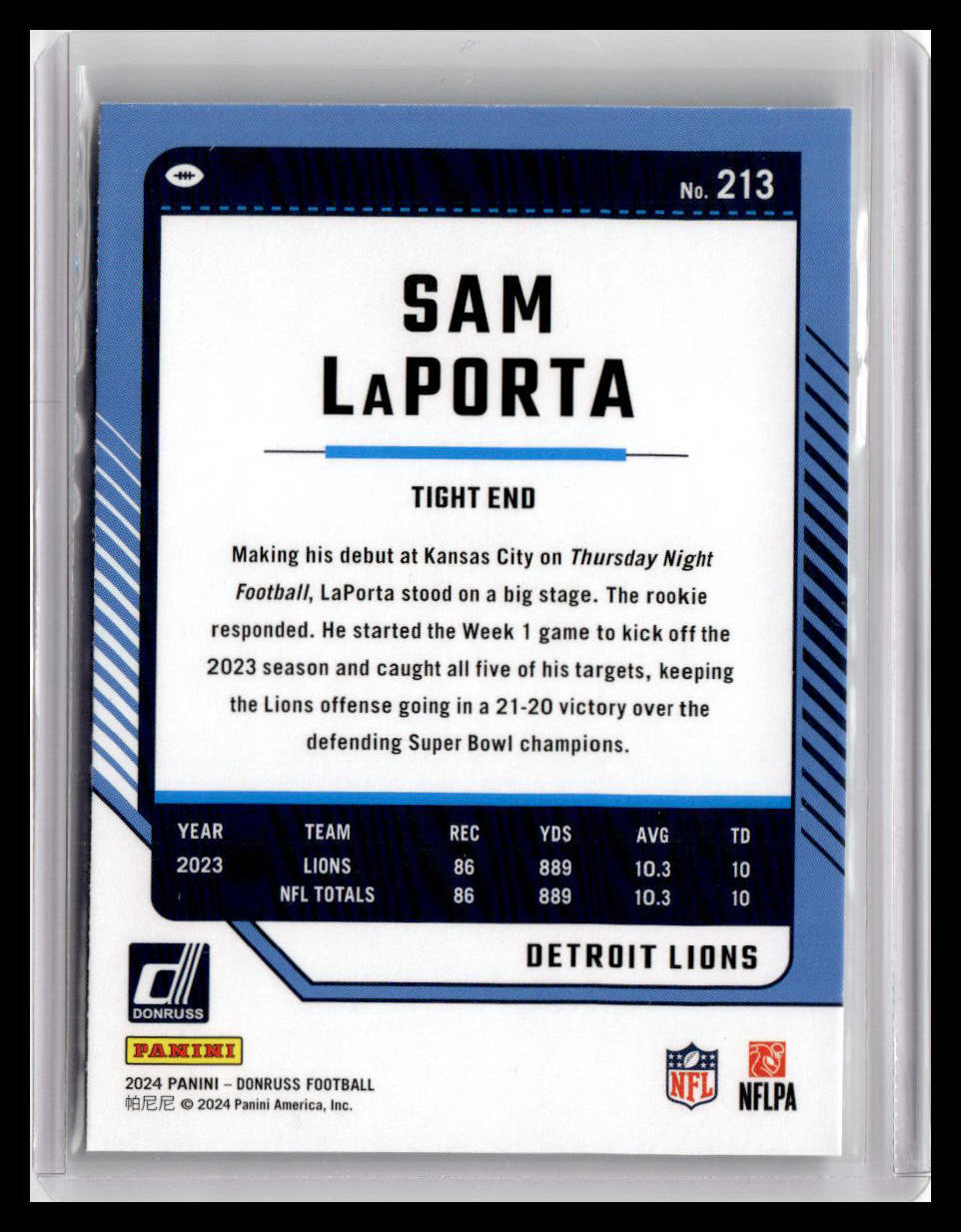 2024 Donruss #213 Sam LaPorta