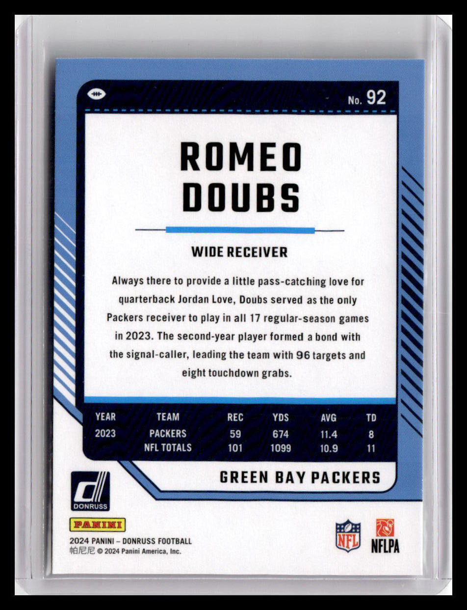 2024 Donruss #92 Romeo Doubs